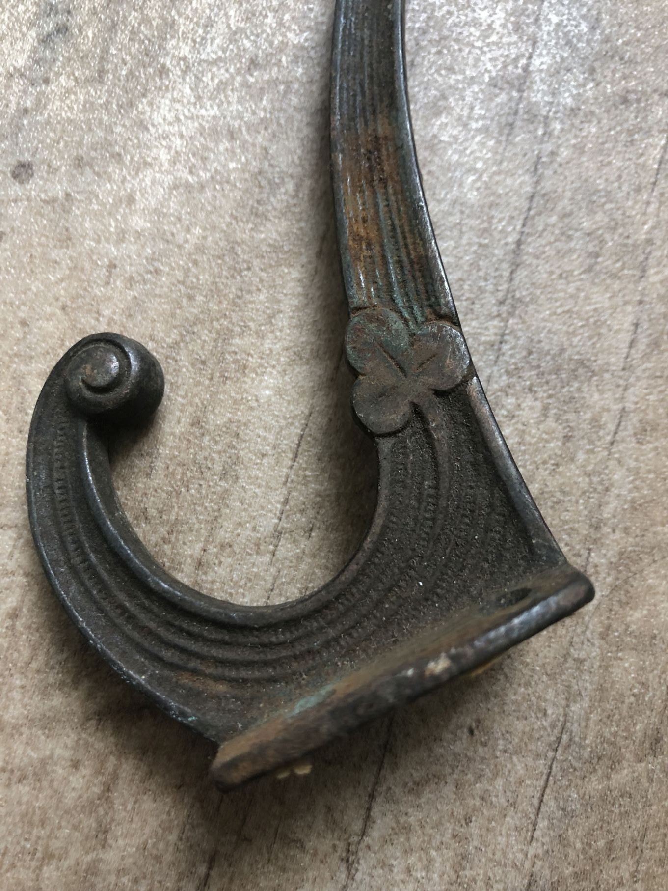Wandhaken Deko Antik Messing Kleiderhaken alt 17,5 cm