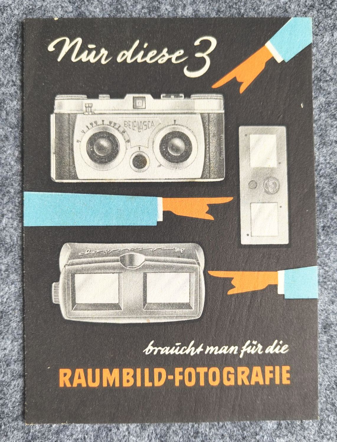 Nur diese 3 braucht man für Raumbild Fotografie Belcaskop Dia Rähmchen Belplascus Prospekt Nur diese 3 braucht man für Raumbild Fotografie Belcaskop Dia Rähmchen Belplascus Prospekt