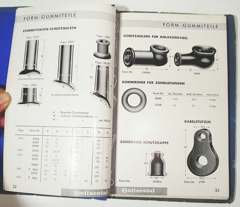 Continental Katalog Karosserie Zubehör 1937 Gummiteile Kfz Oldtimer