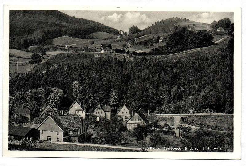 Ak Luftkurort Berlebeck Blick zum Hahnberg Hotel Pension Kanne 1952