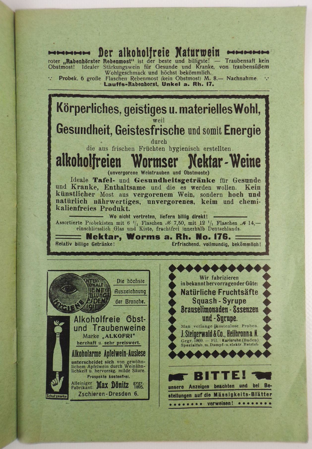 Mäßigkeits Blätter gegen Alkohol Mißbrauch geistiger Getränke 1913 Mäßigkeits Blätter gegen Alkohol Mißbrauch geistiger Getränke 1913