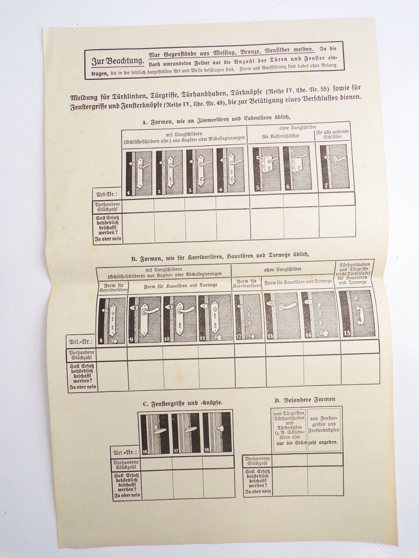 Dokumente 1 Wk blanko Beschlagnahme Orgel Lebensmittel Dokumente 1 Wk blanko Beschlagnahme Orgel Lebensmittel
