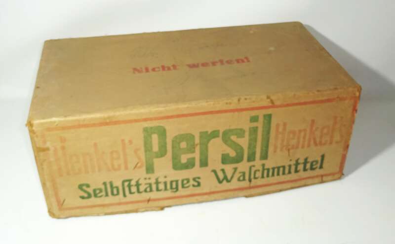 Alter Reklame Karton Kiste PERSIL Deko Laden Vintage 1930er Leerkarton !