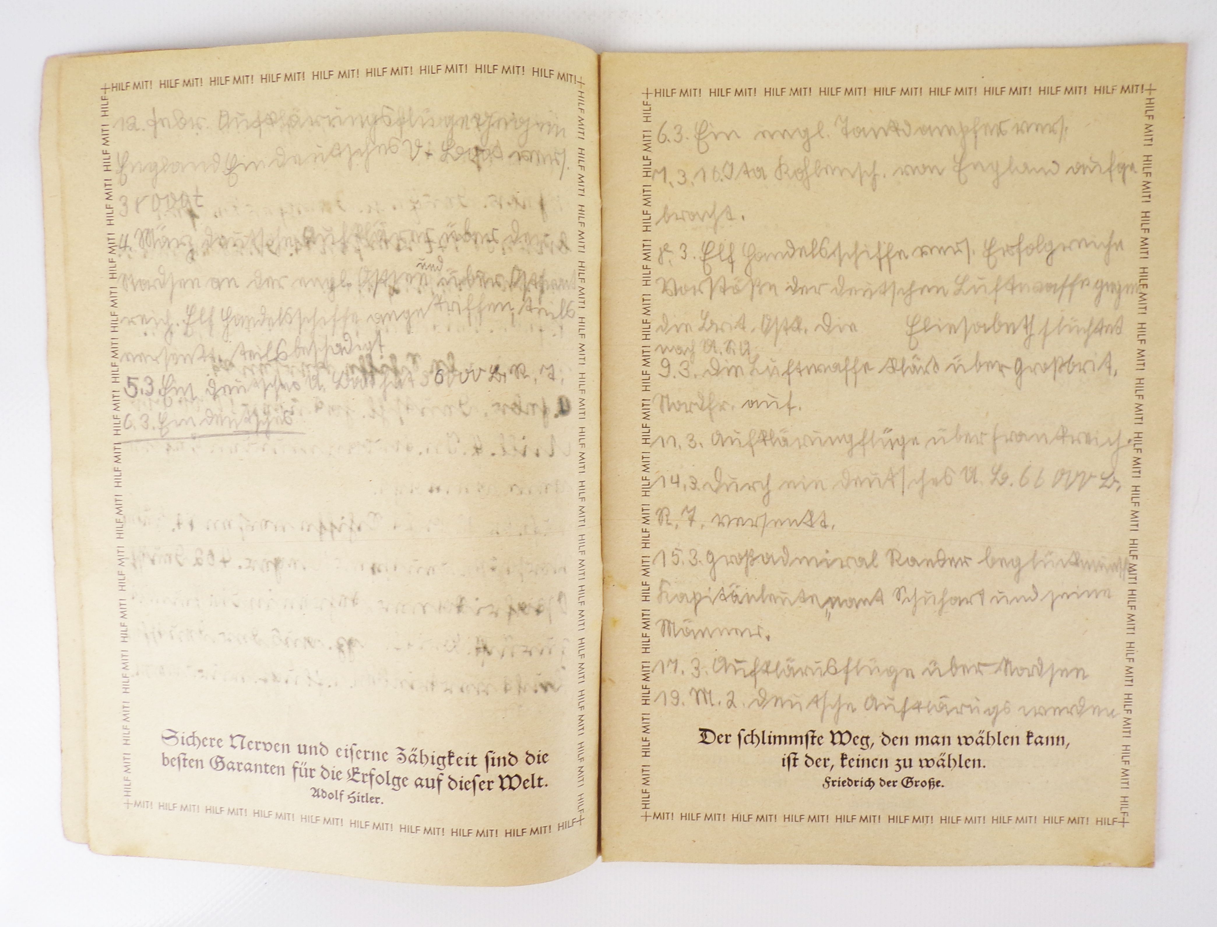 Kriegstagebuch 2 Weltkrieg handschriftliches Tagebuch Kriegstagebuch 2 Weltkrieg handschriftliches Tagebuch