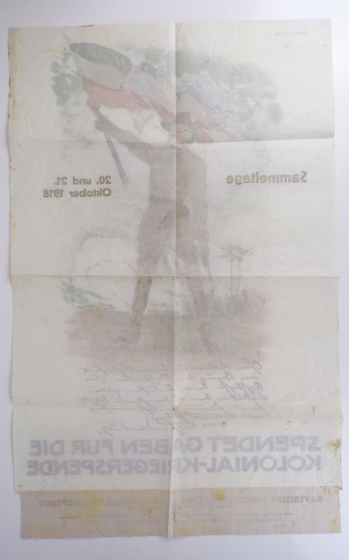 Altes Plakat Kolonial Kriegerspende Deutsch Südwest 1918 