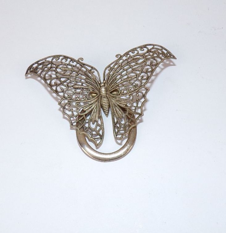 Alter Tuchhalter Schmetterling Schalclip Schalhalter true Vintage 