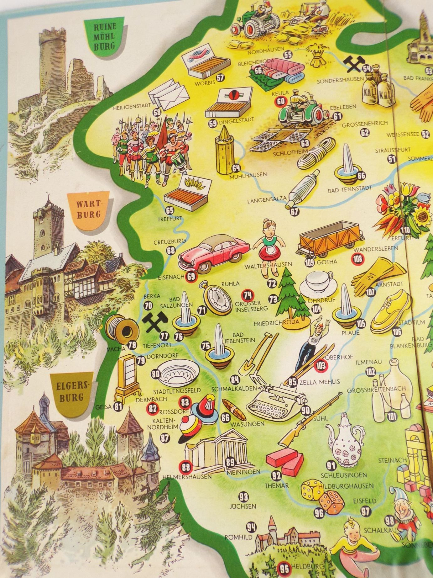 Eine Reise durch Thüringen DDR Würfelspiel 1962 Eine Reise durch Thüringen DDR Würfelspiel 1962