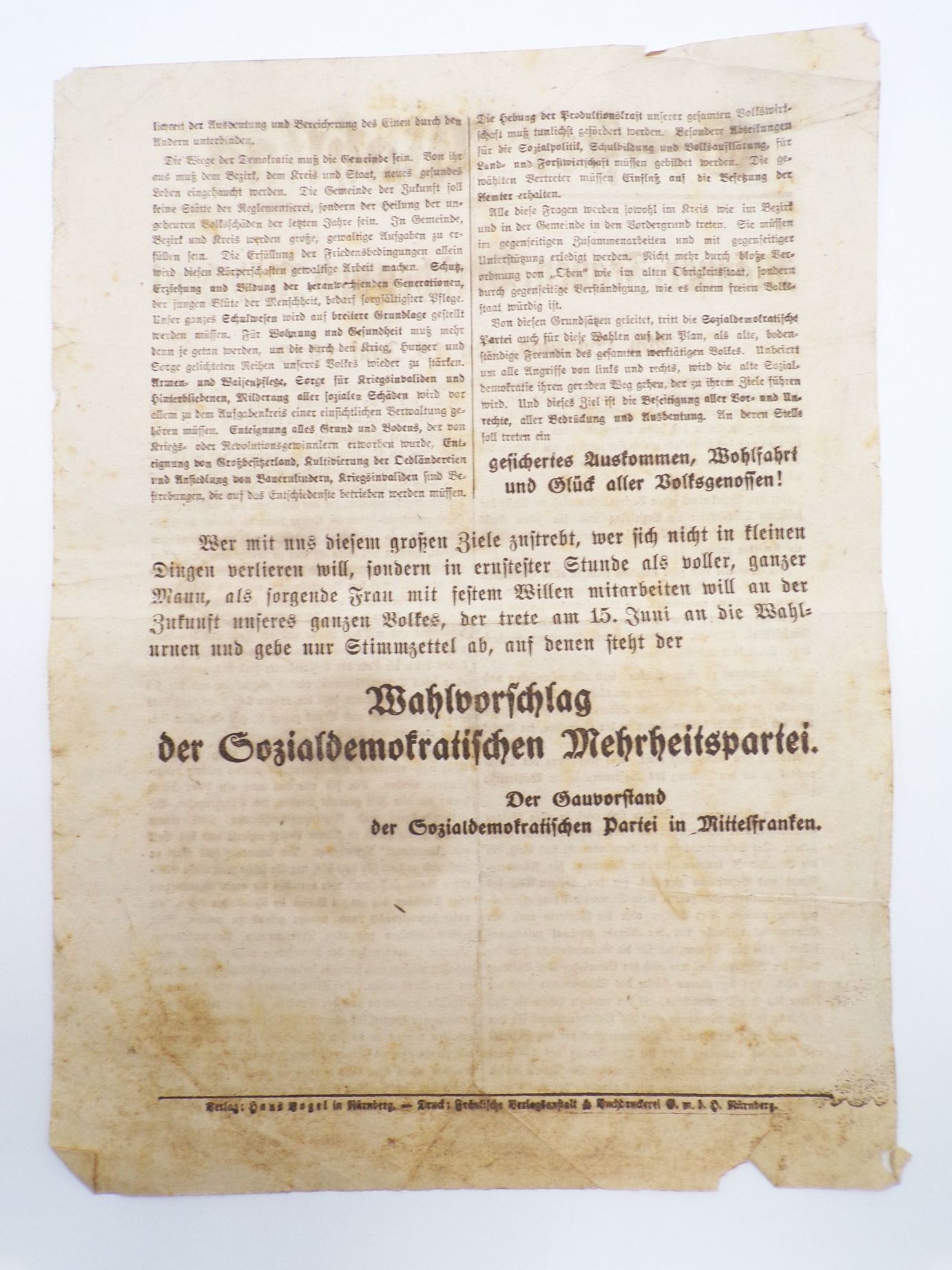 Original Flugblätter KPD SPD Kommunisten 1919 Räterepublik Nürnberg 
