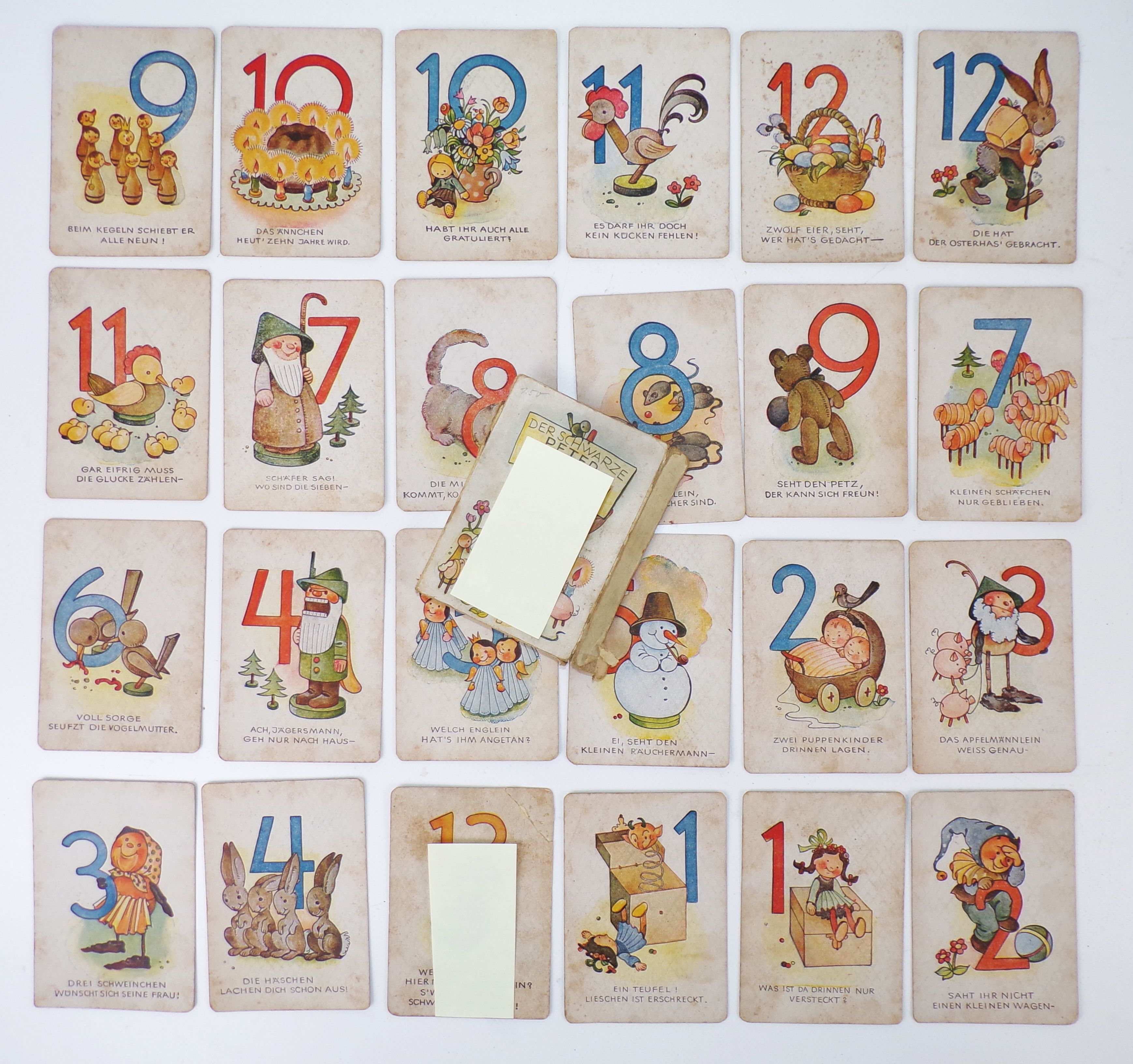 Der schwarze Peter lehrt Euch zählen DDR Spika Kartenspiel