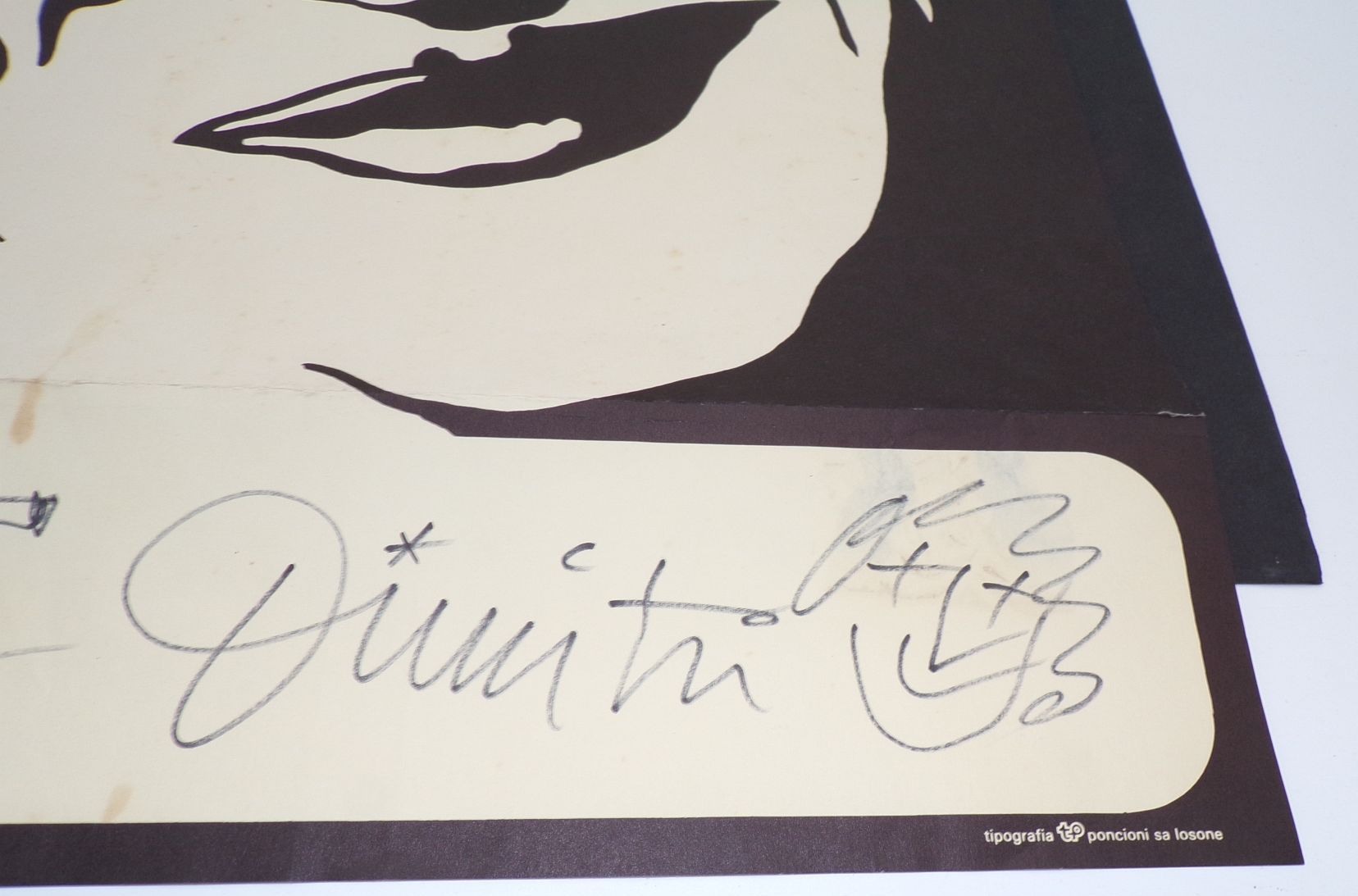 Altes Plakat Clown Dimitri mit Autogramm Vintage Zirkus 