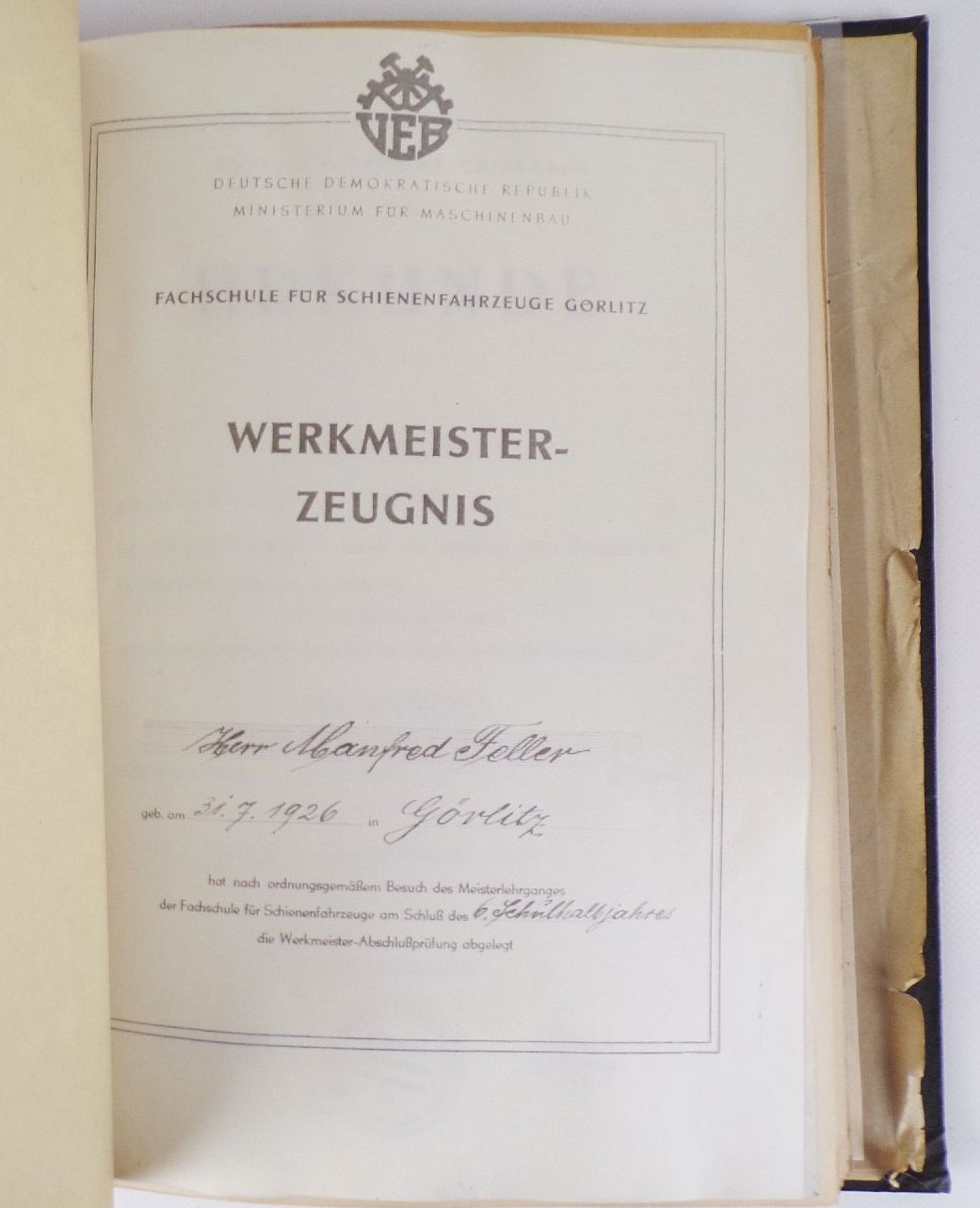 Dokumentation WUMAG Görlitz 1966 Fotos Mitarbeiter DDR Urkunden Tagebuch