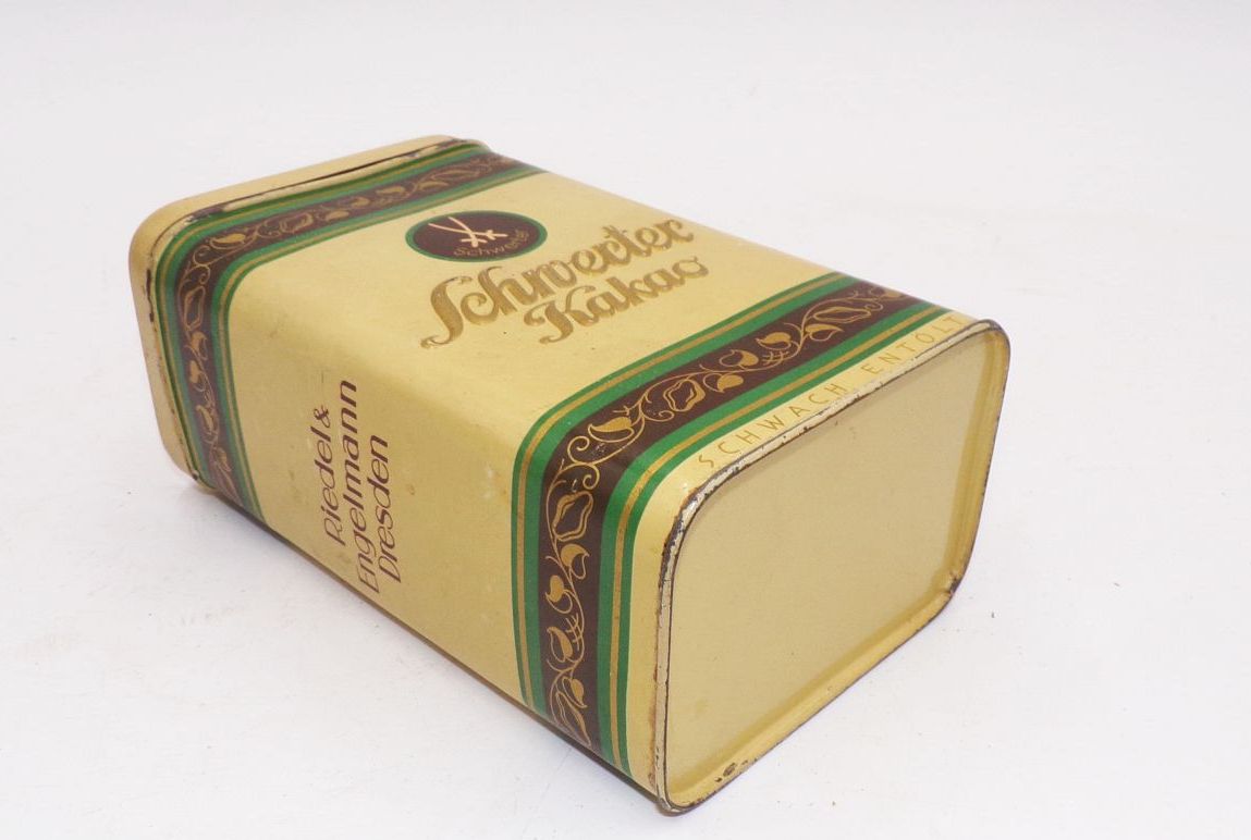 Schwerter Kakao Blechdose 1930er Riedel und Engelmann Dresden Schwerter Kakao Blechdose 1930er Riedel und Engelmann Dresden