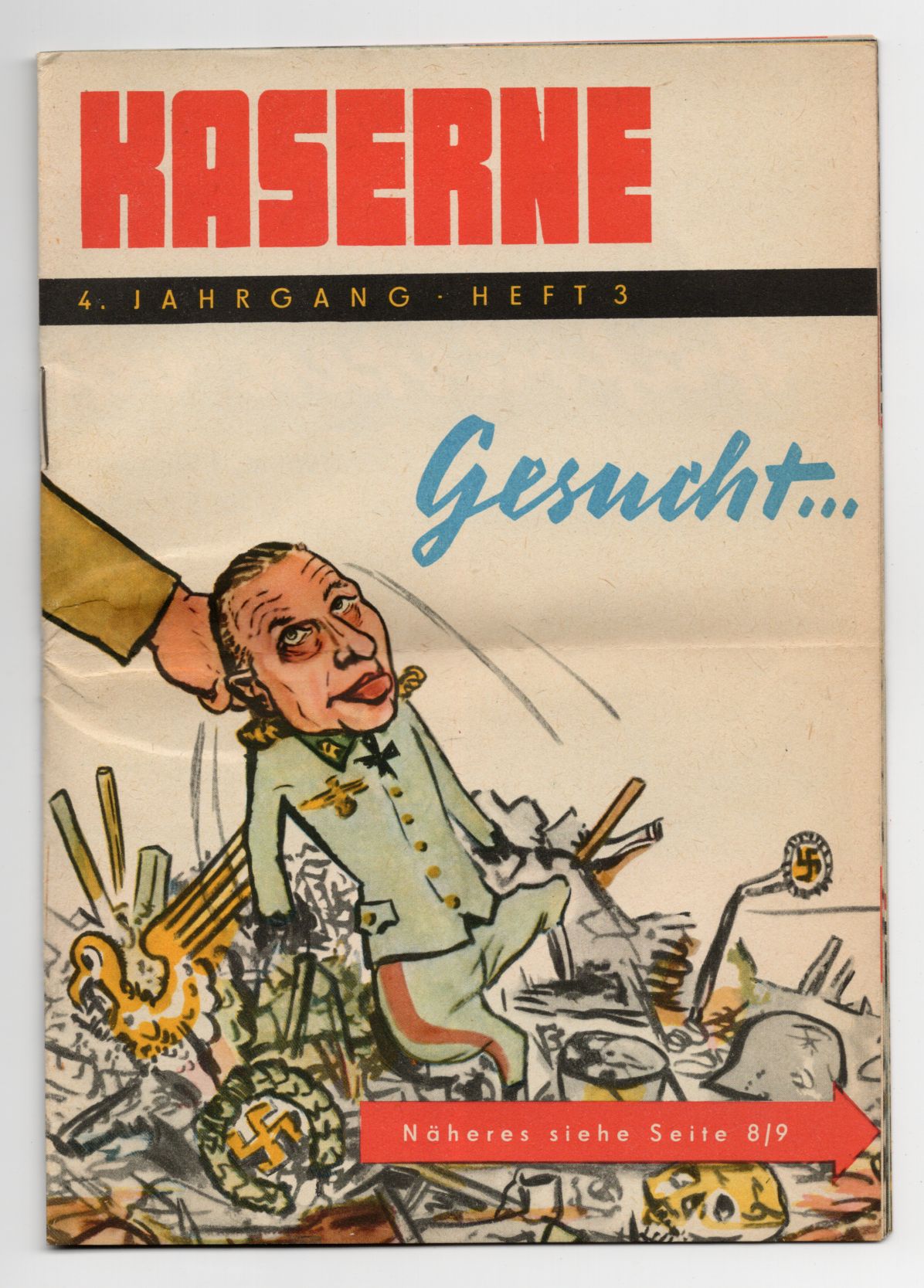 Kaserne 3 Jahrgang 4 von 1959 DDR Tarnschrift gegen Nazis