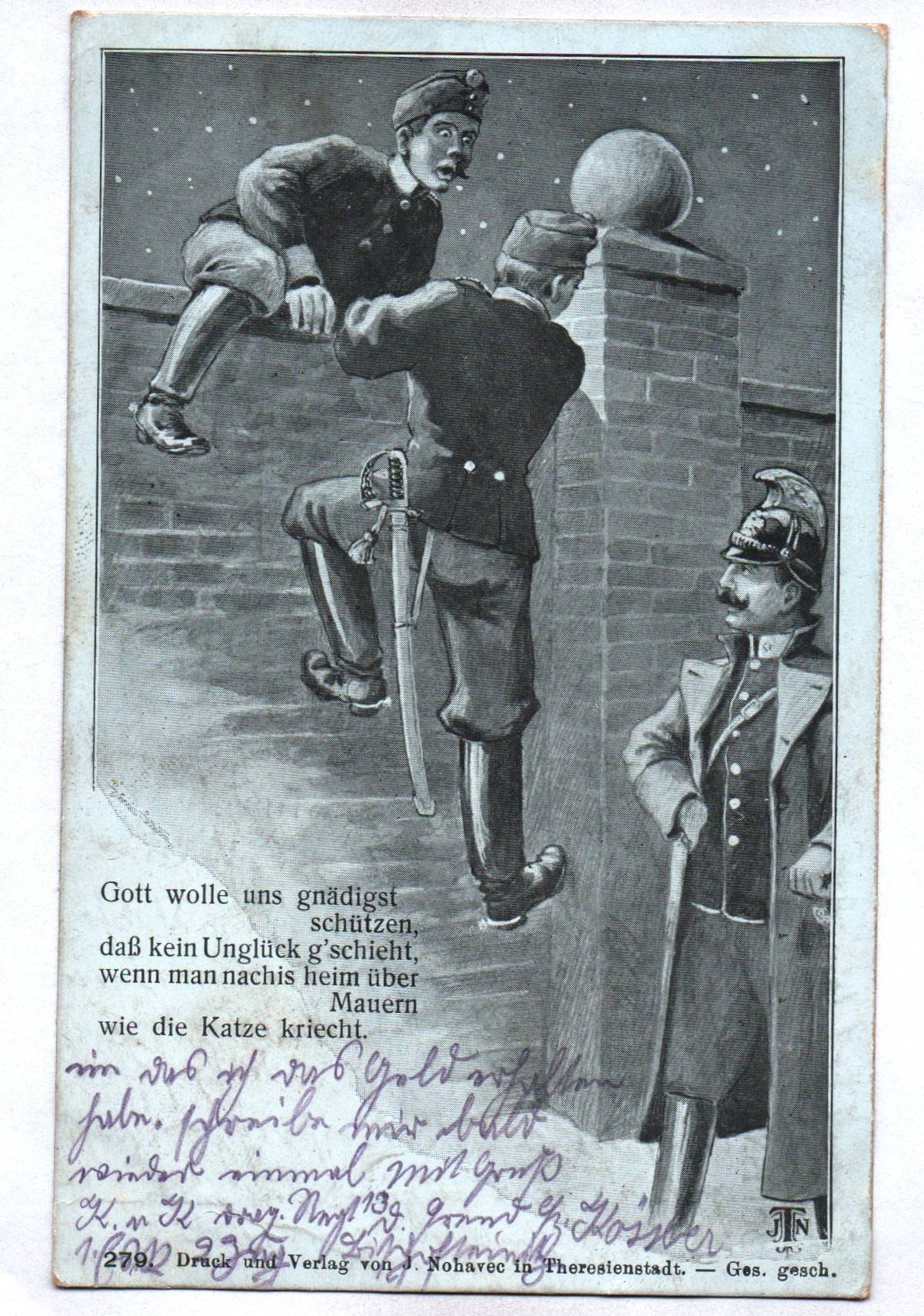 Ak Kuk Dragoner Soldaten wohlen flüchten Scherz Humor 