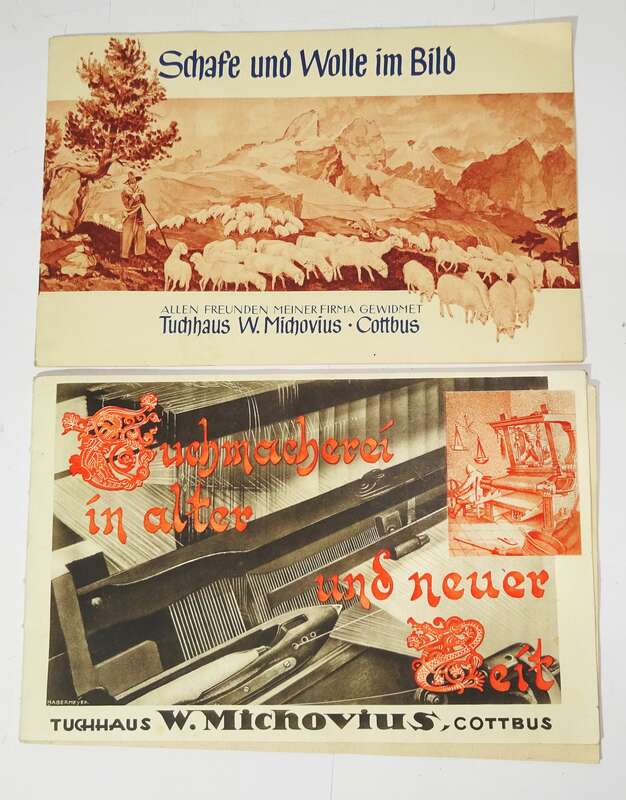 Tuchhaus Michovius Cottbus Reklame Hefte Wolle Tuchmacherei 1930er 