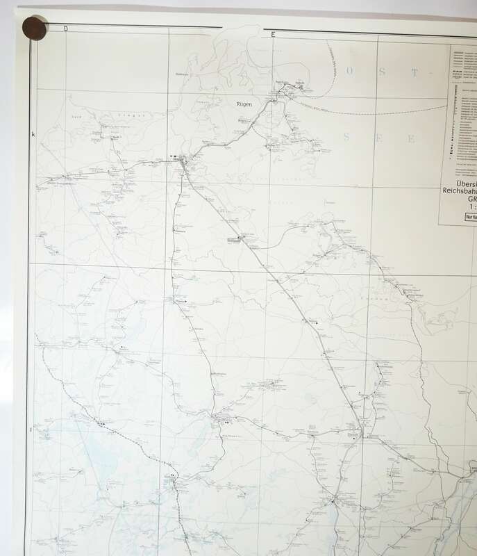 Dienstgebrauch Karte Reichsbahndirektion Greifswald 1987 Schienennetz DDR 
