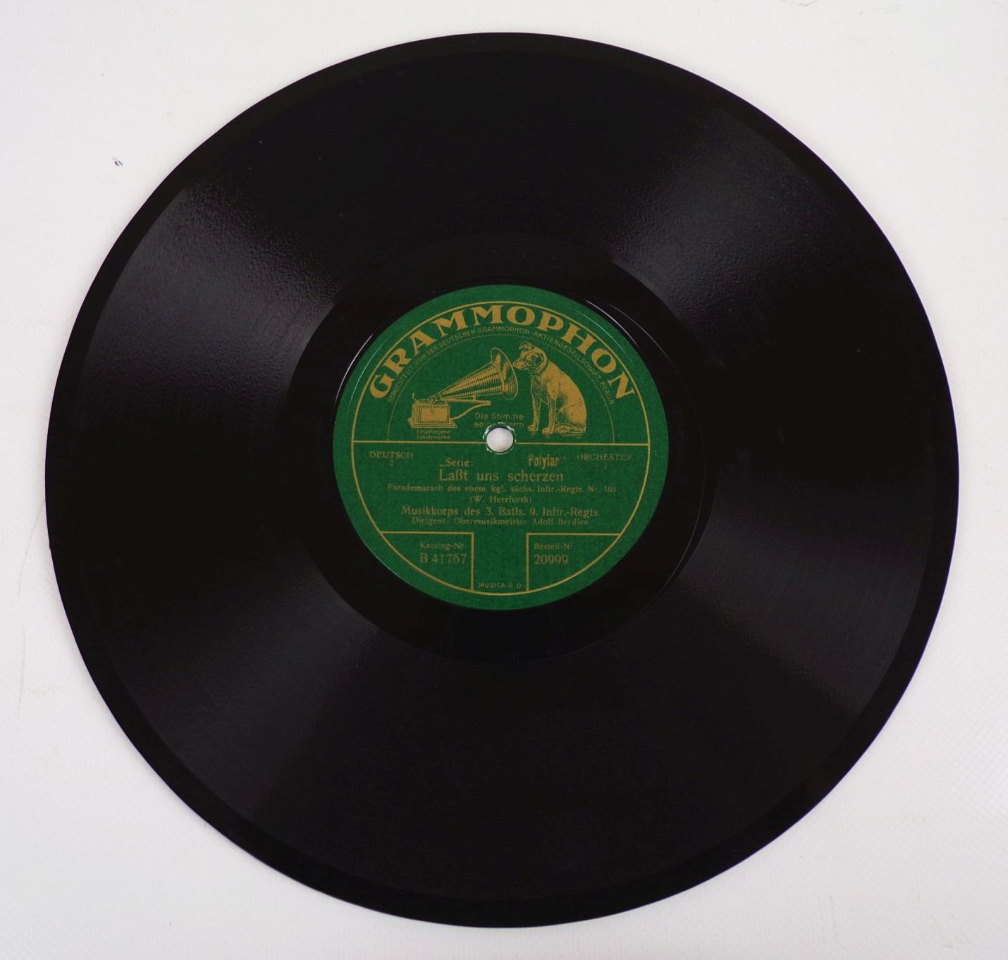 Alte Schellackplatte Parademarsch kgl sächsisches IR Nr 102 Alte Schellackplatte Parademarsch kgl sächsisches IR Nr 102