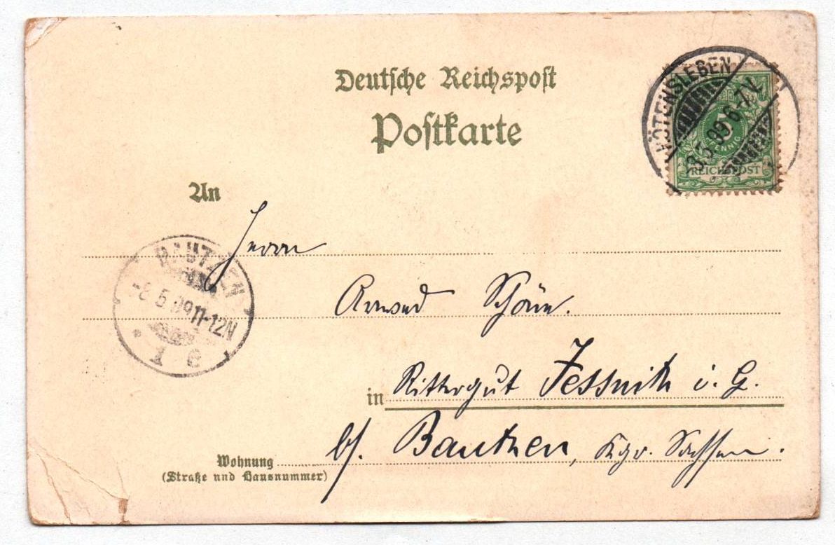 Litho Ak Gruss aus Hötensleben 1909