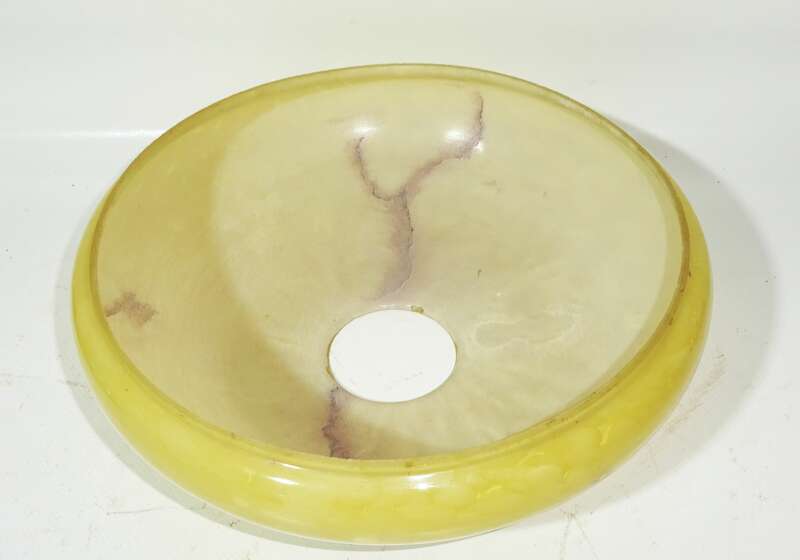 Glas Lampenschirm Schale für alte Schalenlampe D 22 cm Marmoriert 1940er