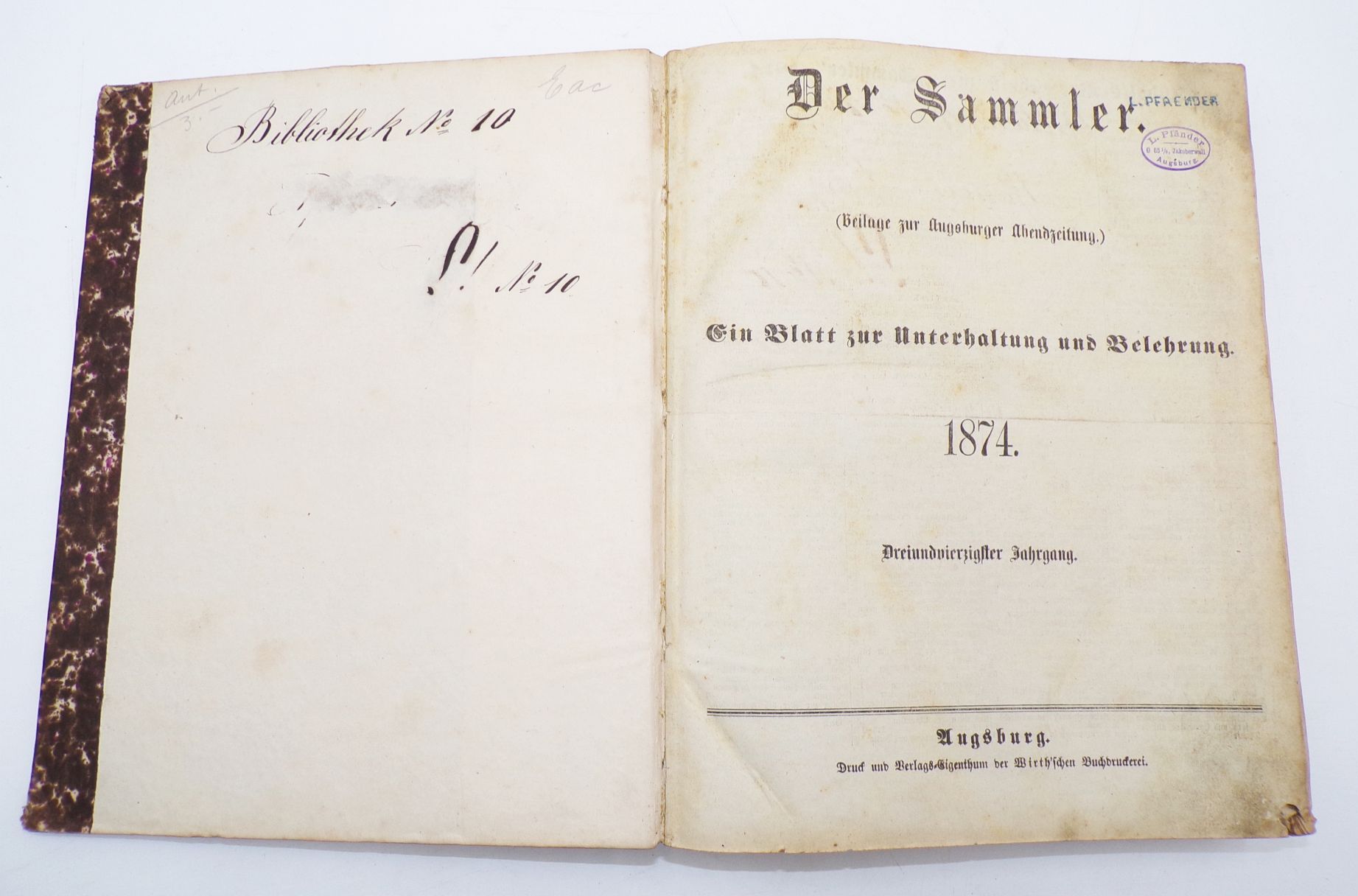 Der Sammler Zeitschrift gebundener Jahrgang 1874 Antik Buch