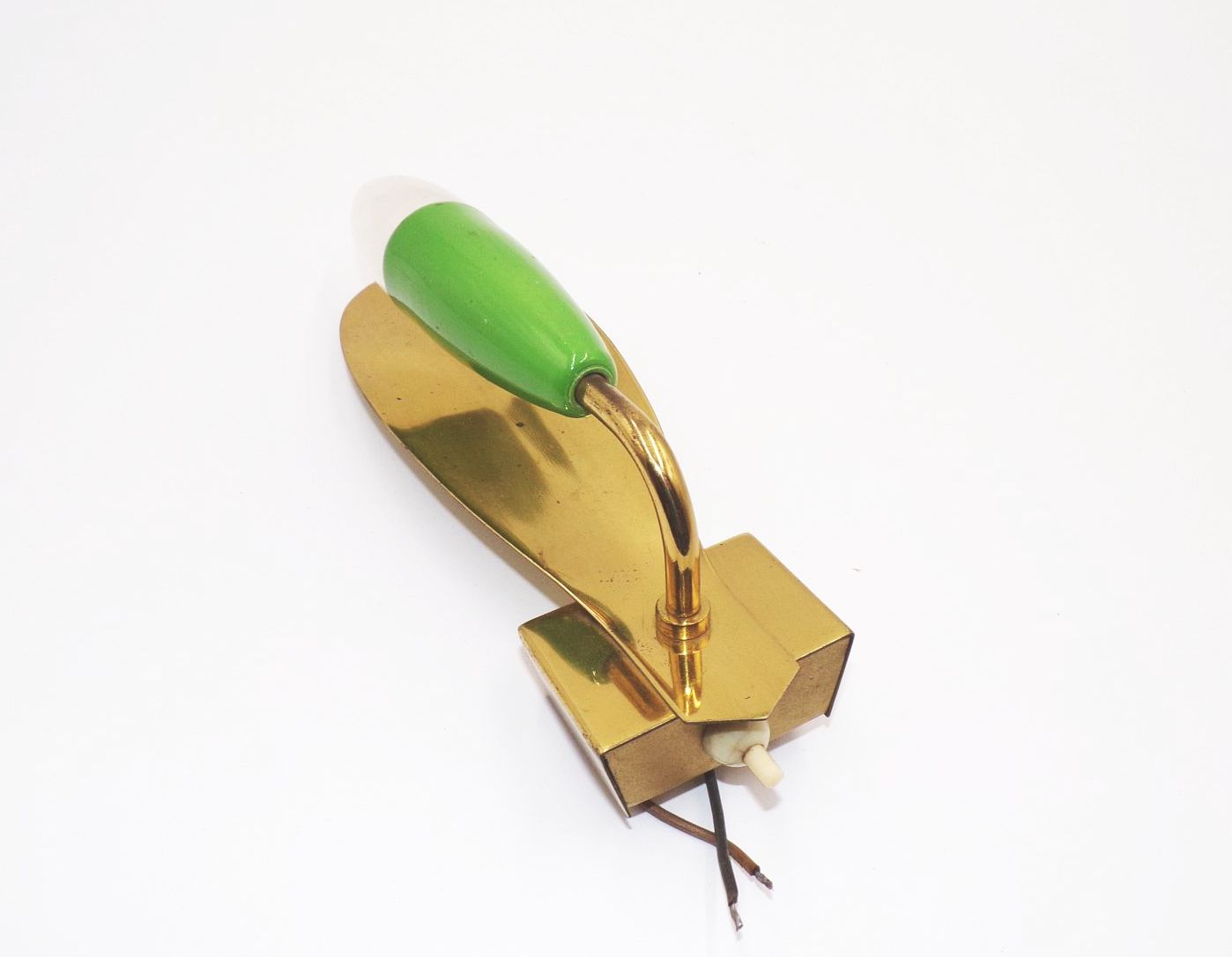 Wandlampe Sputnik Gold Grün E14 Vintage 70er Jahre Leuchte