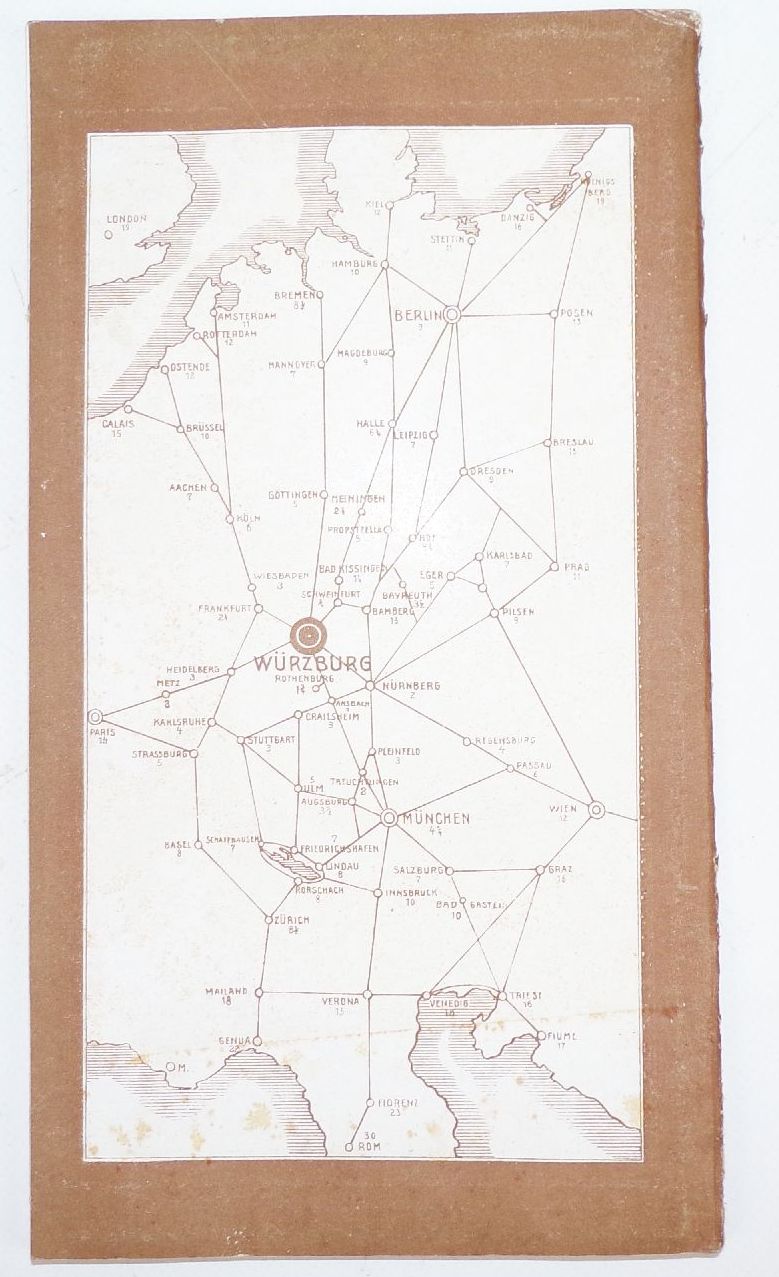 Würzburg Kleinod du in Frankenlanden Reiseführer Stadtplan um 1915