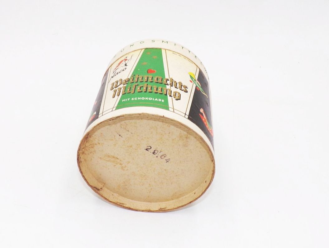 Alte Dose Konsum Cottbus Weihnachtsmischung Schokolade um 1960 Pappdose
