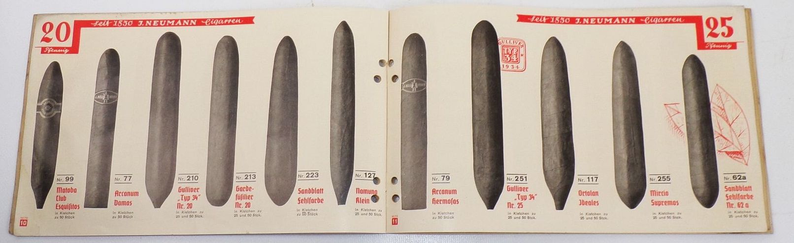 Katalog Neumann Cigarren Berlin 1936 Tabak Zigarren 