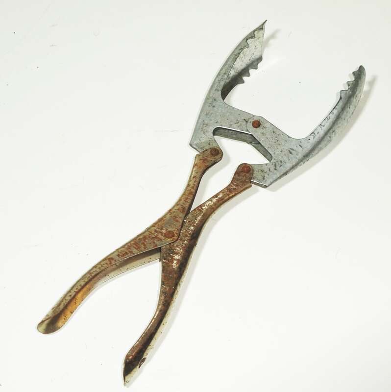 Alte Kohlezange Ofenbesteck Vintage Brikettzange Zange 