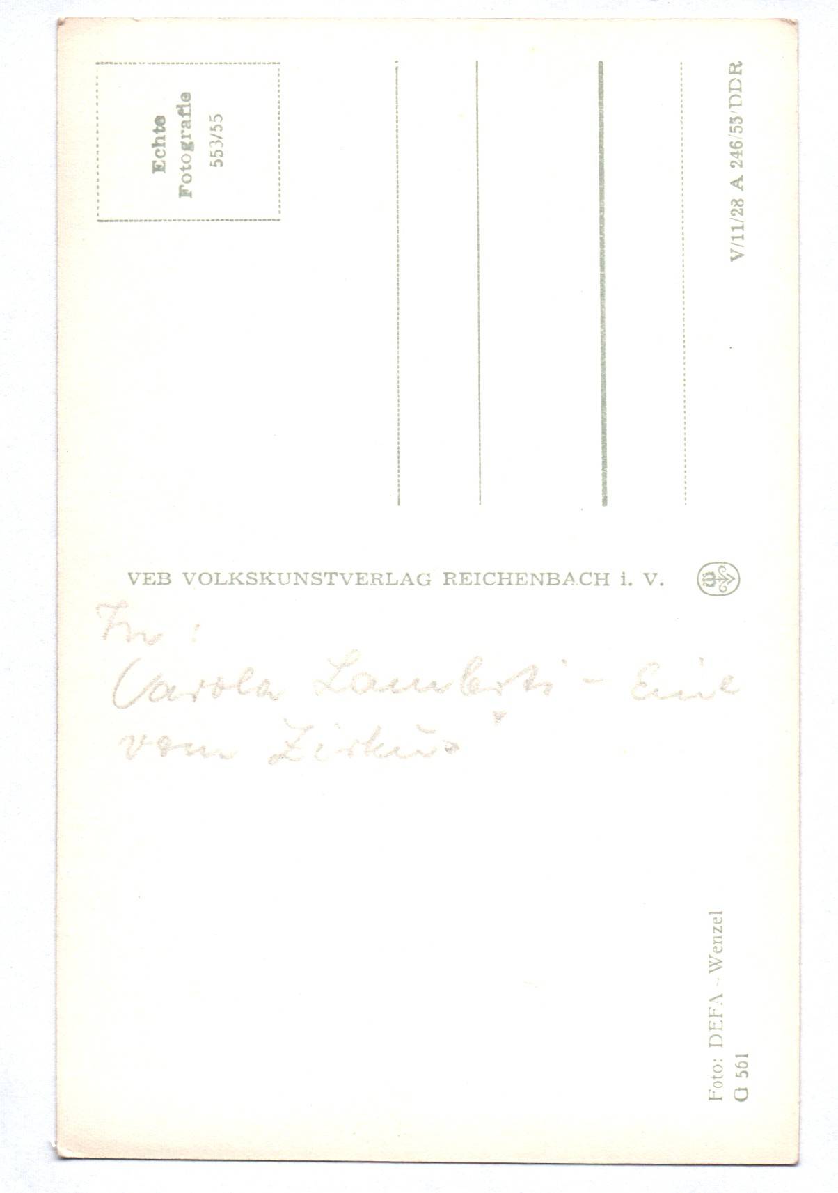 Ak Horst Naumann Film Carola Lamberti 1955 DEFA Ak Horst Naumann Film Carola Lamberti 1955 DEFA