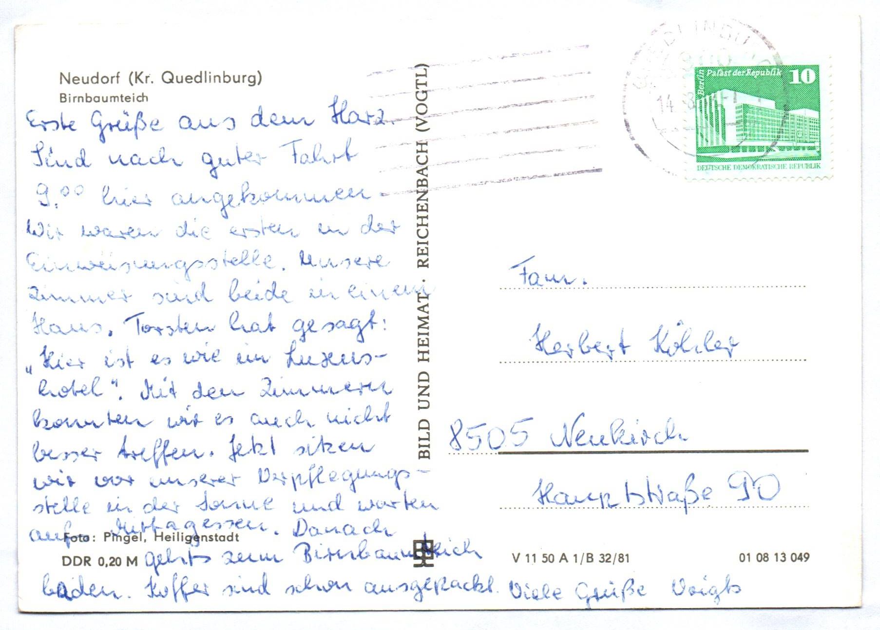 Ak Neudorf Kreis Quedlingburg DDR Birnbaumteich Ak Neudorf Kreis Quedlingburg DDR Birnbaumteich