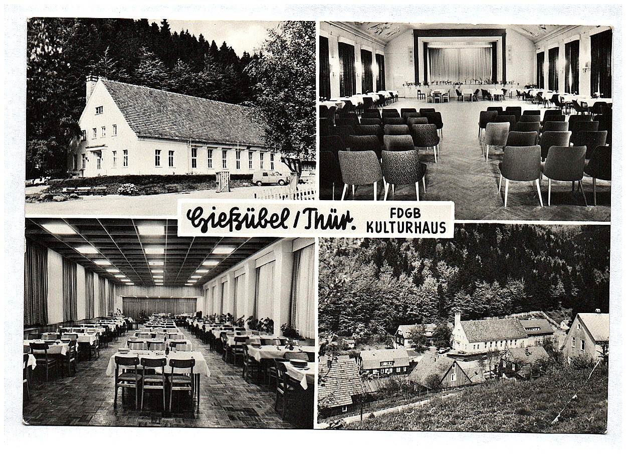 Ak Gießübel Thüringen FDGB Kulturhaus Schönbrunn Echtfoto DDR Ak Gießübel Thüringen FDGB Kulturhaus Schönbrunn Echtfoto DDR