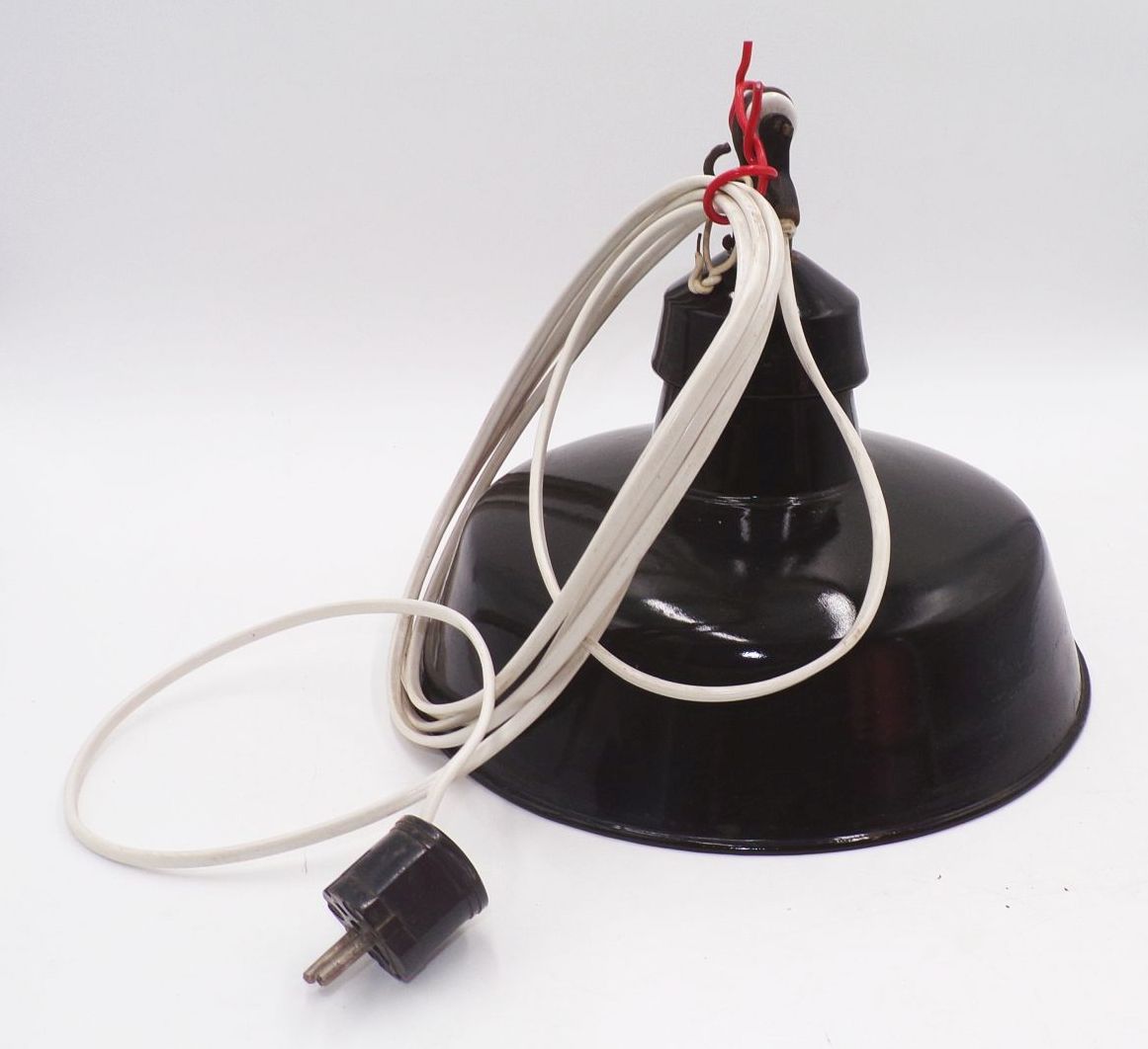 Alte Email Lampe Leuchte schwarz E27 Deckenleuchte Alte Email Lampe Leuchte schwarz E27 Deckenleuchte