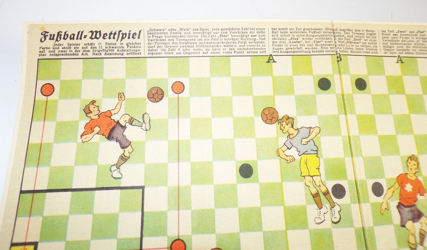 Fußball Wettspiel Fritz Baumgarten Brettspiel um 1930