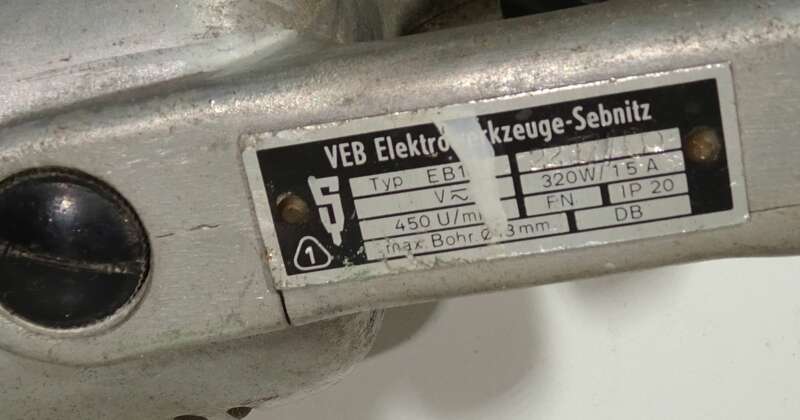 DDR Handbohrmaschine EB13 HBM VEB Elektrowerkzeuge Sebnitz 