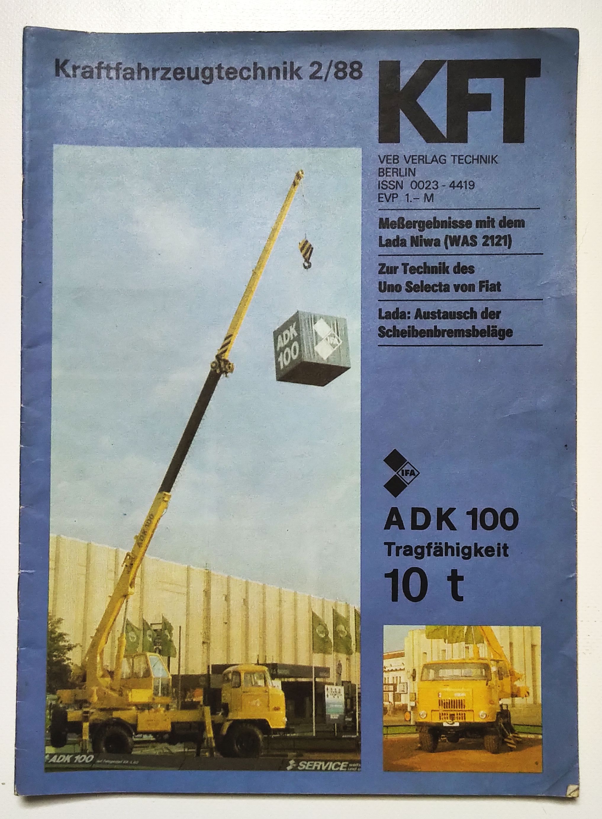 KFT Kraftfahrzeugtechnik Zeitschrift Nr 2 Lada Niwa 1988 DDR Zeitschrift KFT Kraftfahrzeugtechnik Zeitschrift Nr 2 Lada Niwa 1988 DDR Zeitschrift