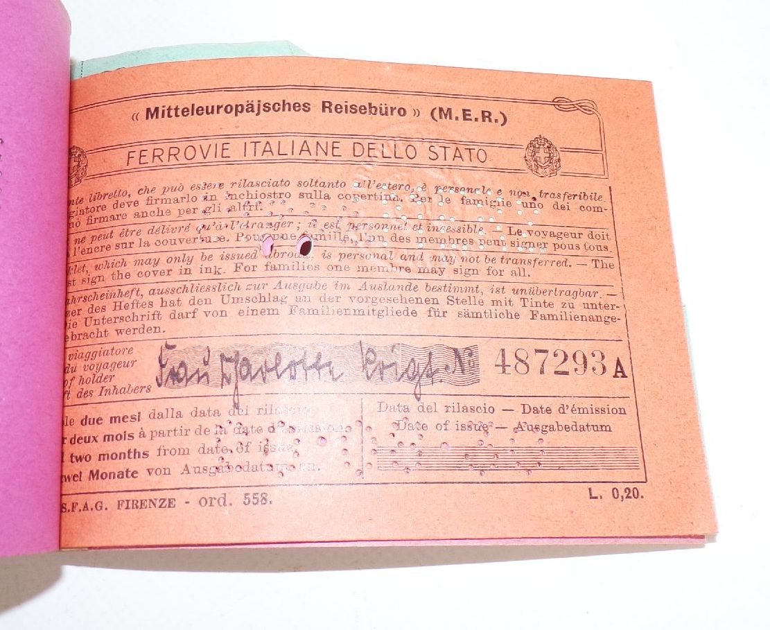 3 x Fahrschein Heft MER Mitteleuropäisches Reisebüro 1930 