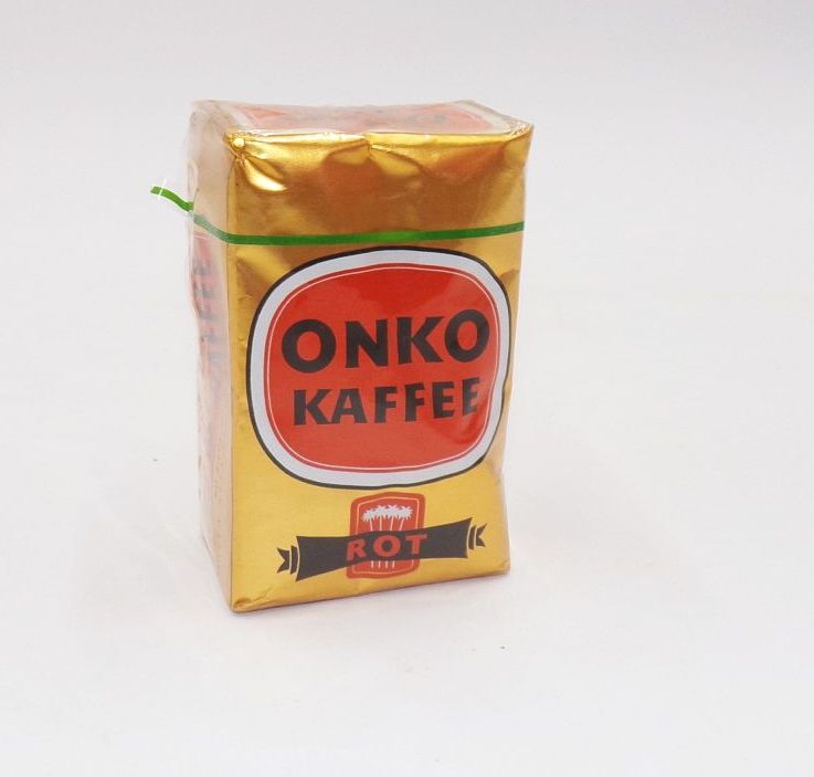 Alte Packung Onko Kaffee Rot aus Westpaket BRD Reklame Sammler 