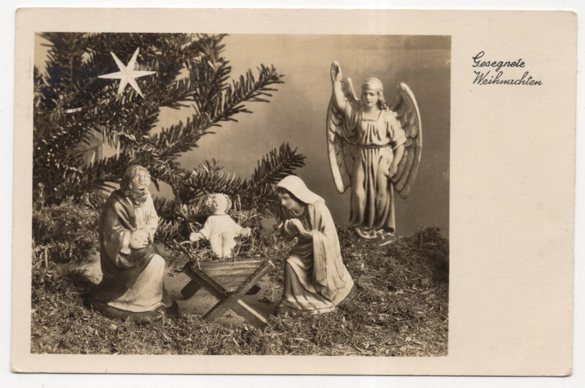 AK Weihnachtskrippe Jesus Joseph Marina Gesegnete Weihanchten 