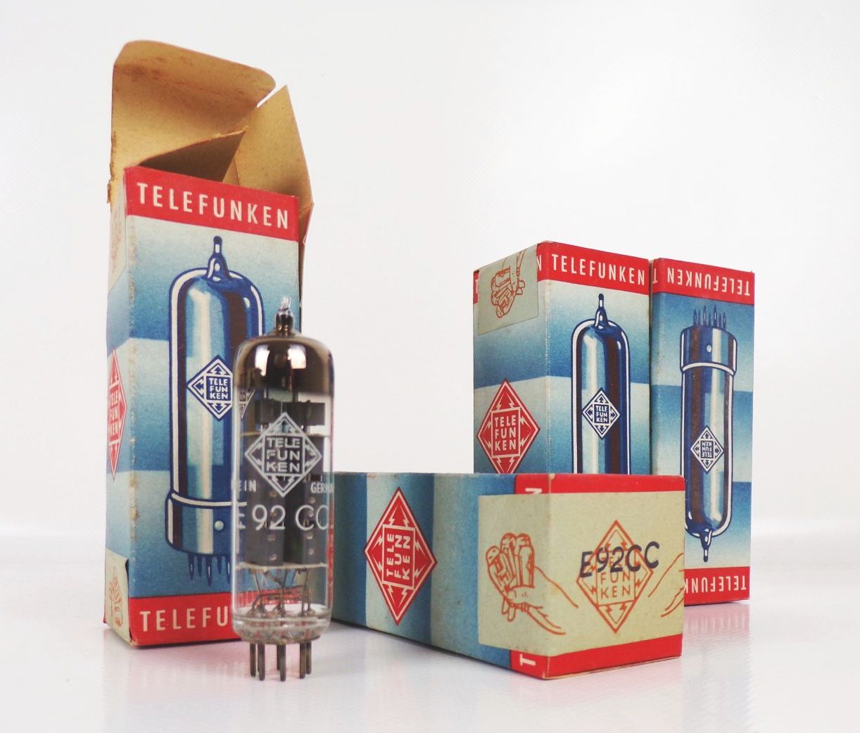 4 x Telefunken Röhre E92CC unbenutzt OVP tubes