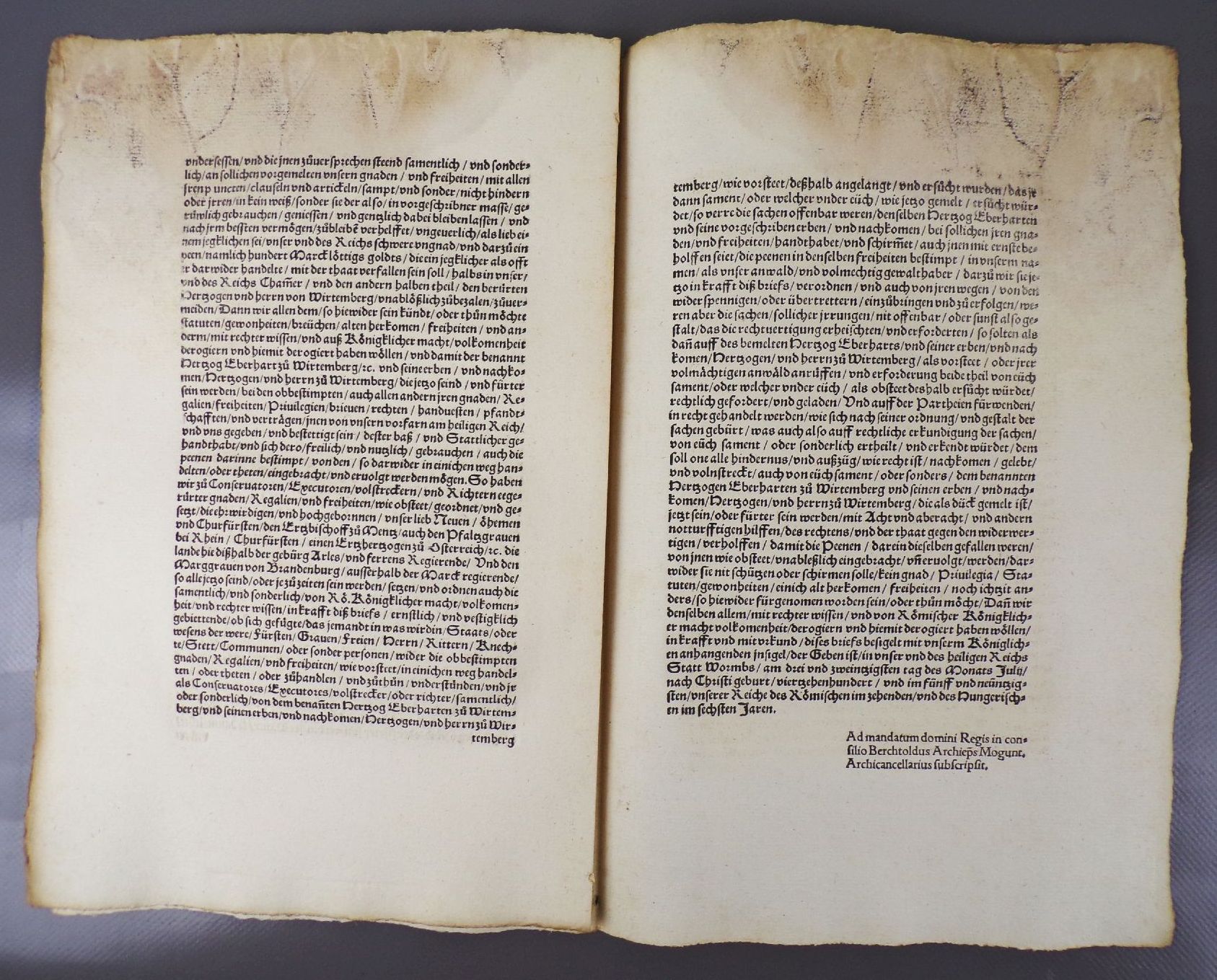 Alter Druck 1495 König Maximilian Württemberg Alter Druck 1495 König Maximilian Württemberg