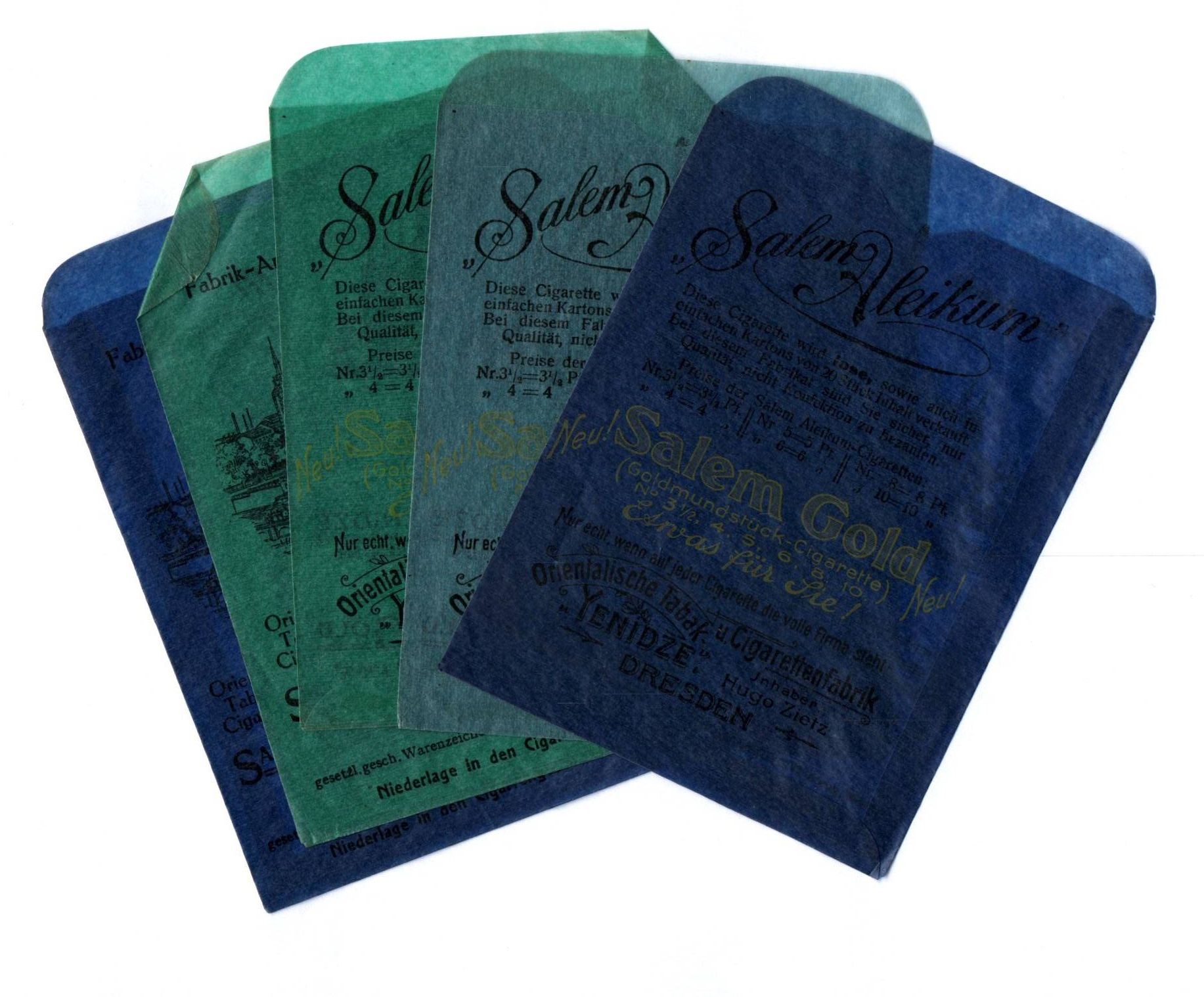 Yenidze Dresden Reklame Papiertüte Salem Aleikum Fabrikansicht um 1910