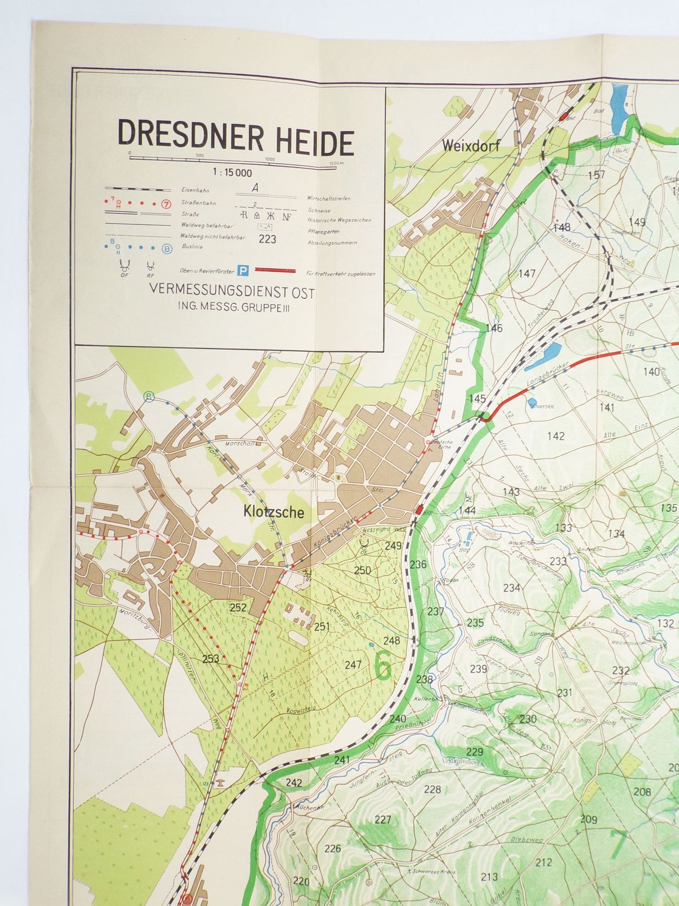 Wanderkarte Dresdner Heide 1966 DDR