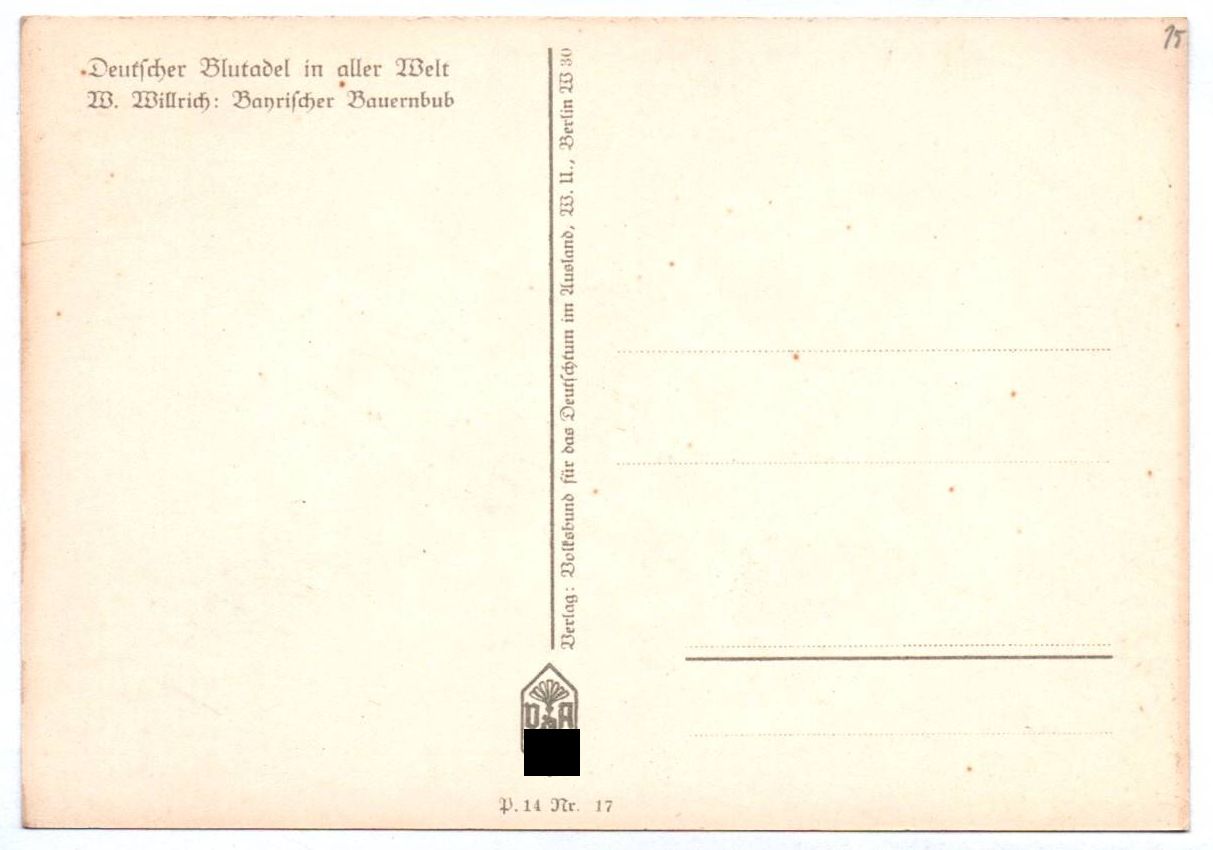 Willrich Ak Bayrischer Bauernbub 2 Wk Propaganda Künstler Ansichtskarte