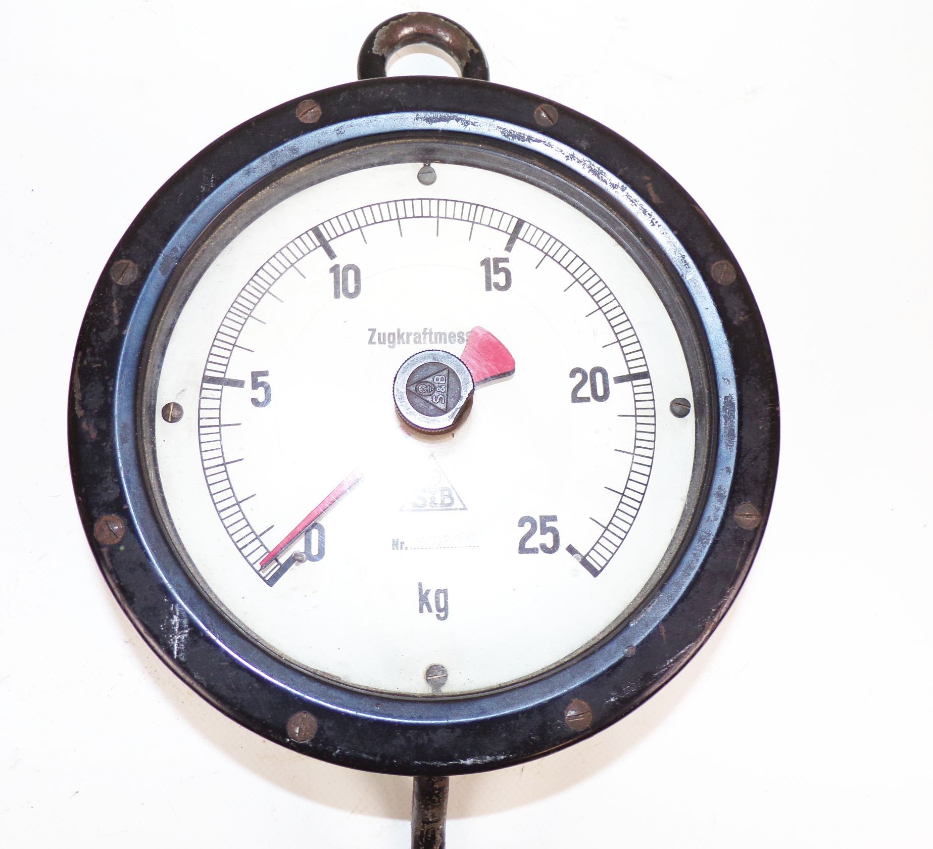 Alter Zugkraftmesser S u B 0 bis 25 kg Gewicht Zugwaage