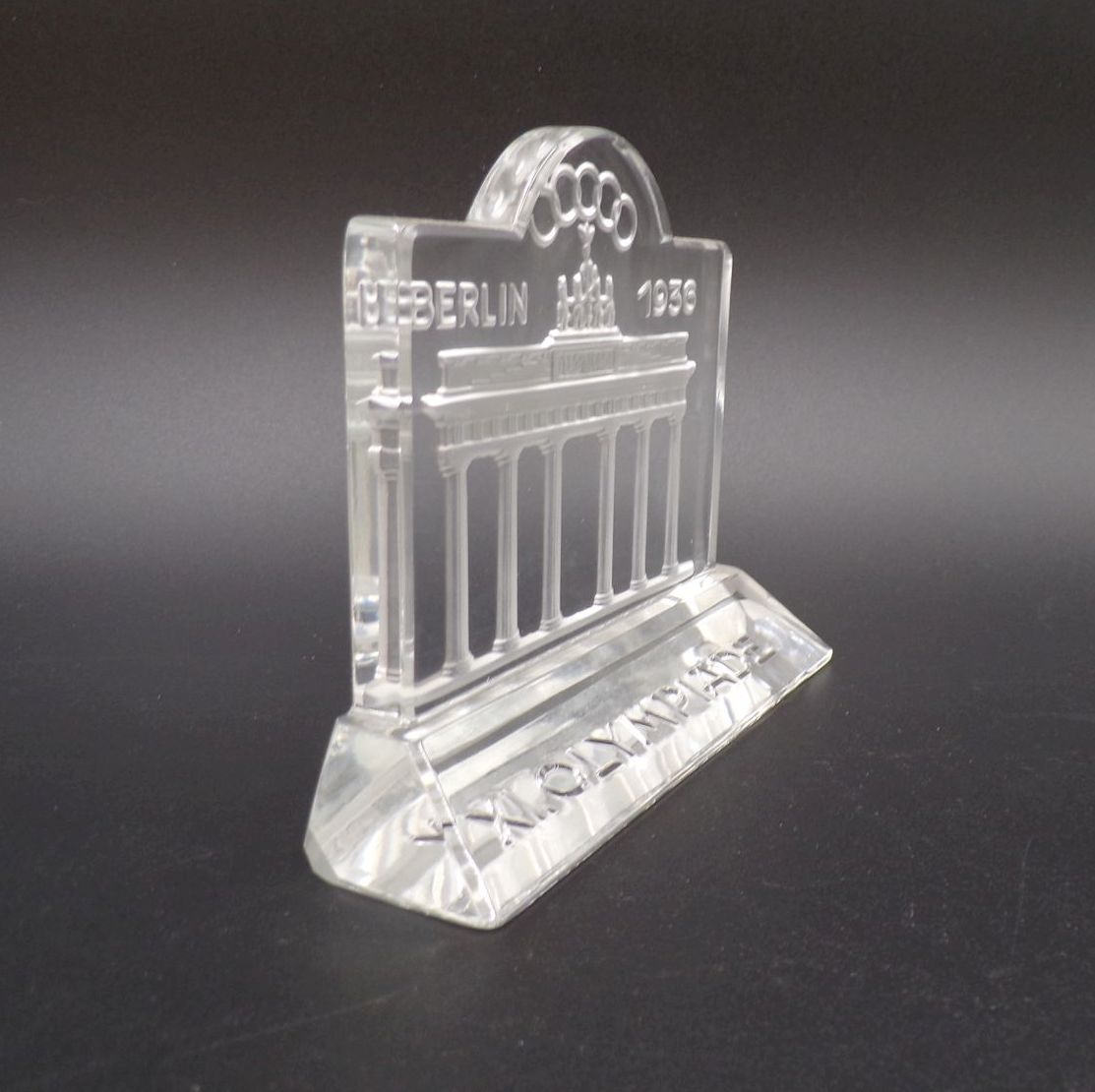 Berlin 1936 Briefbeschwerer paperweight XI. Olympiade Kristall Andenken 