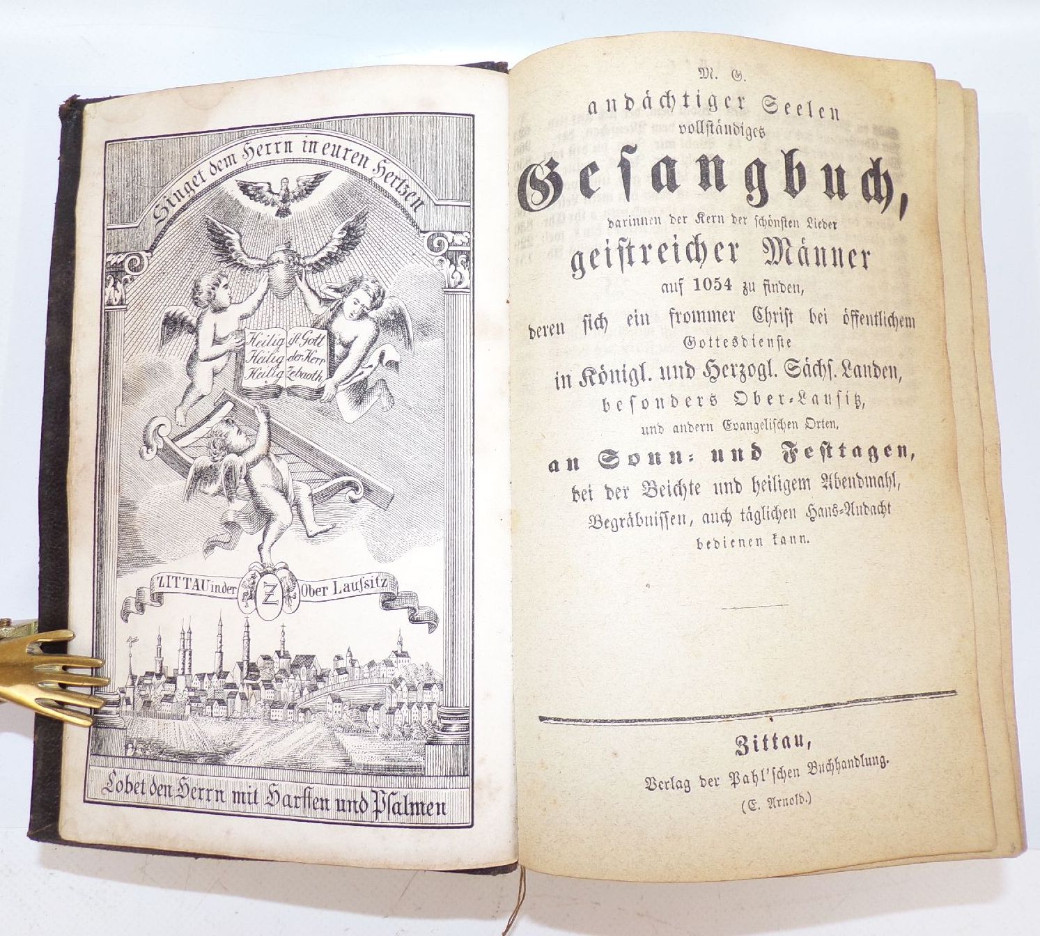 Gesangbuch Zittau 1829 Christentum Buch Ledereinband