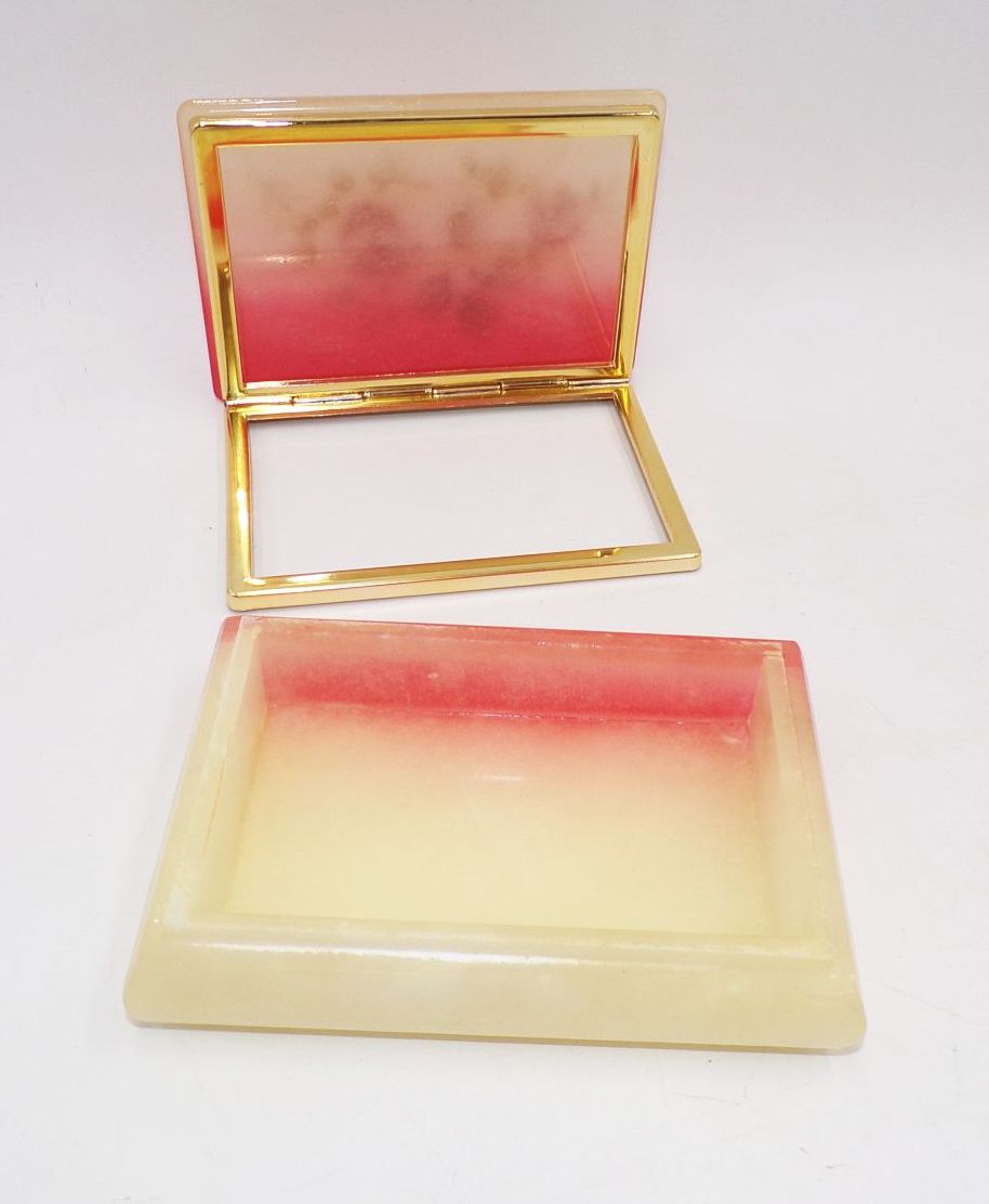 Alte Dose Alabaster Rosen Motiv Schmuckschatulle Box Deko 