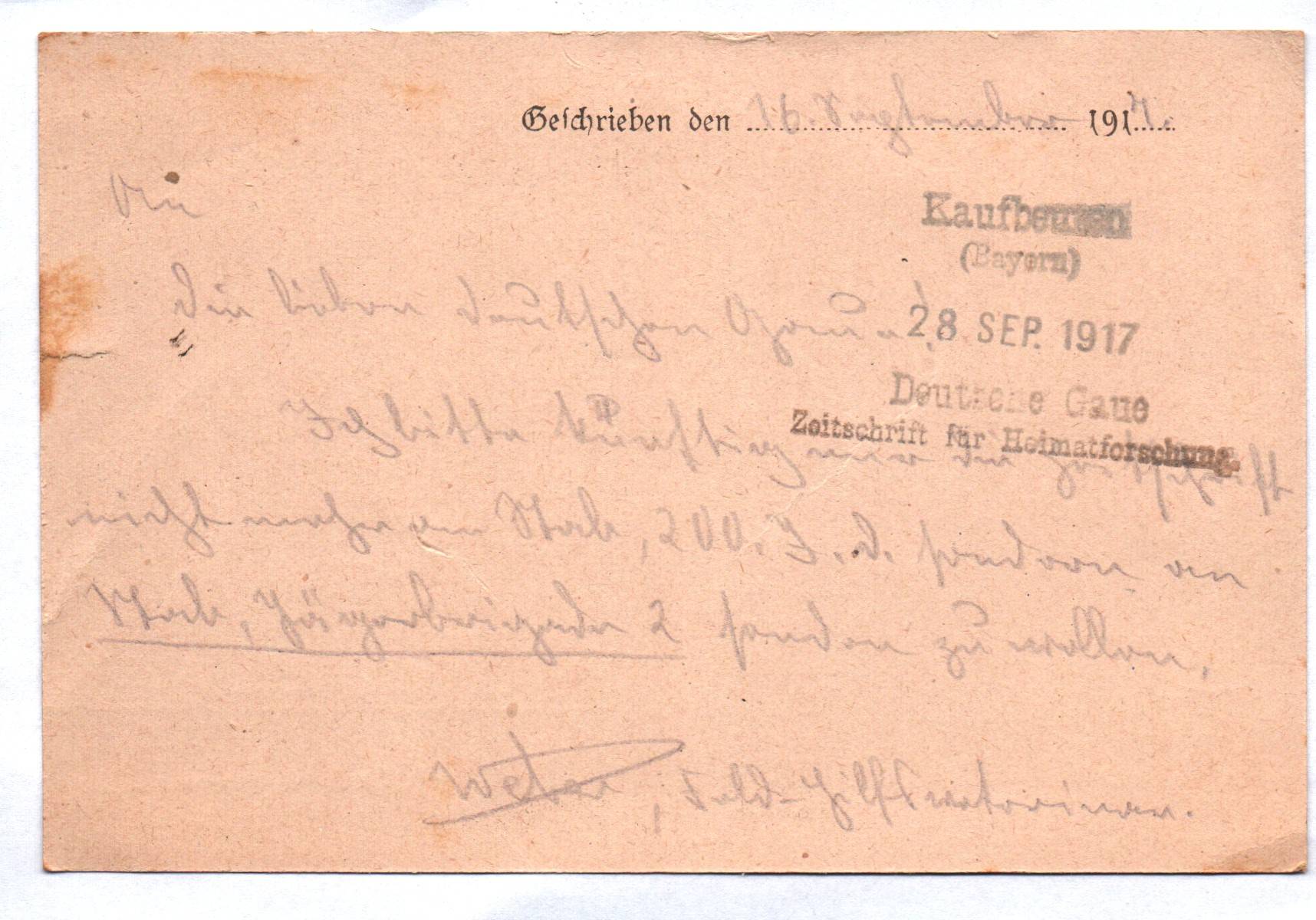 Feldpostkarte kgl preussische Reserve Maschinengewehr Abteilung 4 Stempel 1 Wk Feldpostkarte kgl preussische Reserve Maschinengewehr Abteilung 4 Stempel 1 Wk