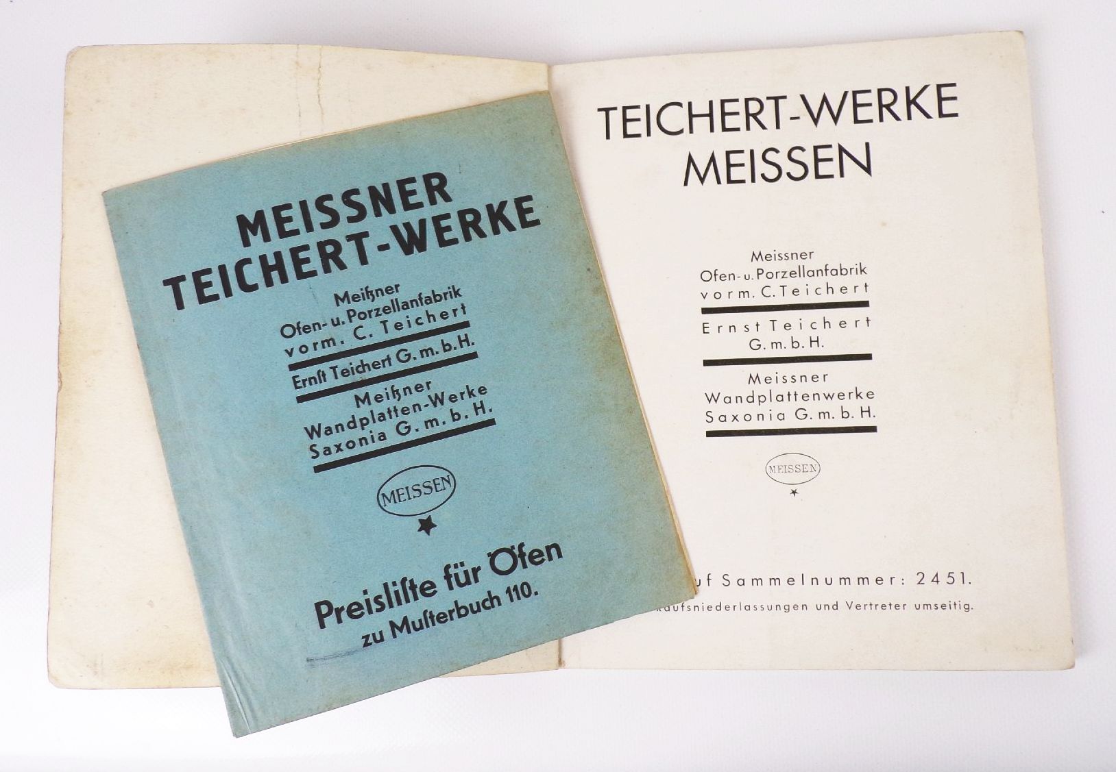 Meißen Teichert Werke alter Katalog Musterbuch Antik 1935 Öfen Kachelofen